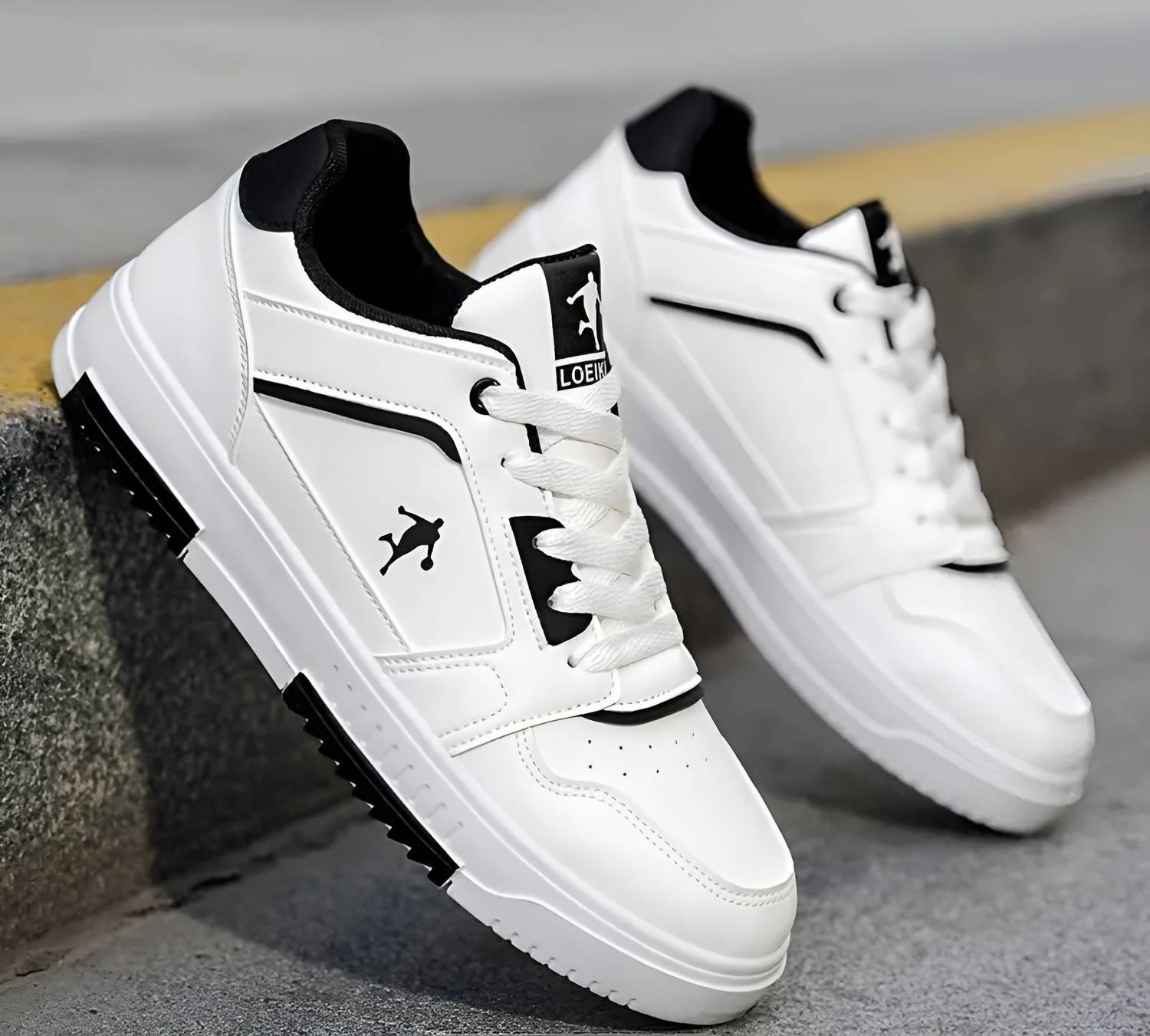 Pocy Shoes White Sneakers for Men and Boys - Image 3