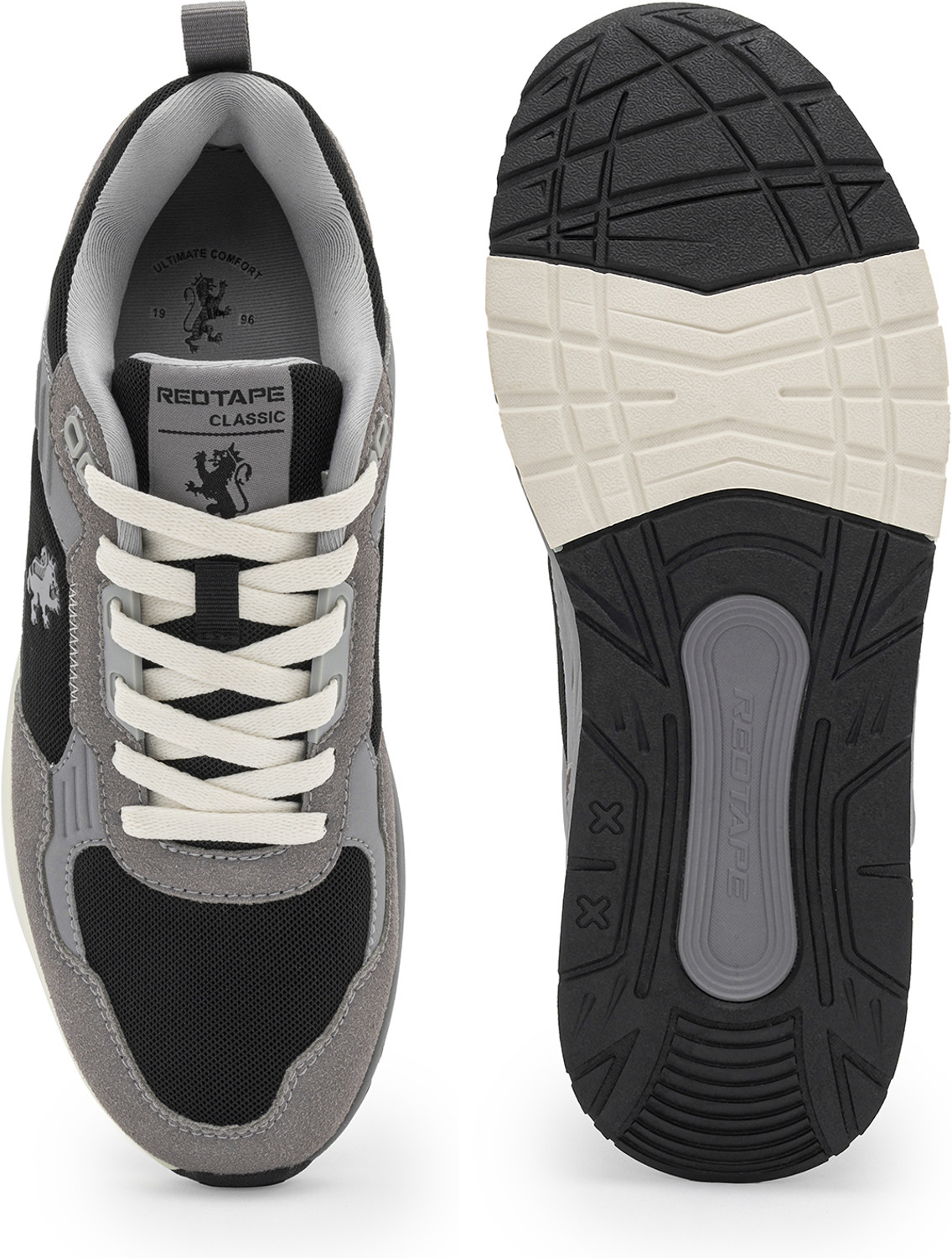 Image of RED TAPE Low Cut Lifestyle Sneakers for Men in Grey Black | Lifestyle Sneakers Sneakers For Men