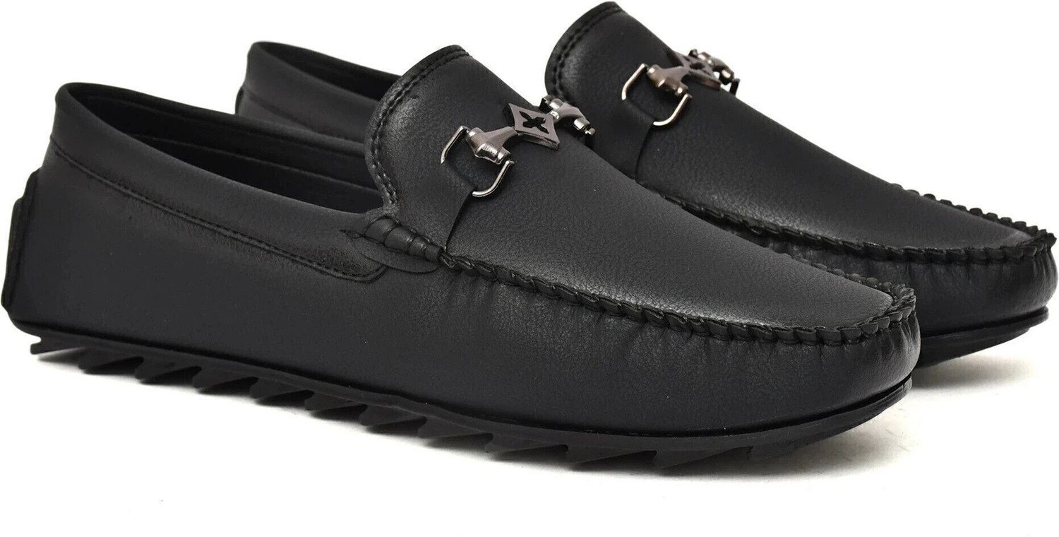Image of KILLER Killer Men's Black Nubuck-Touch Slip-On Driving Loafers Loafers For Men