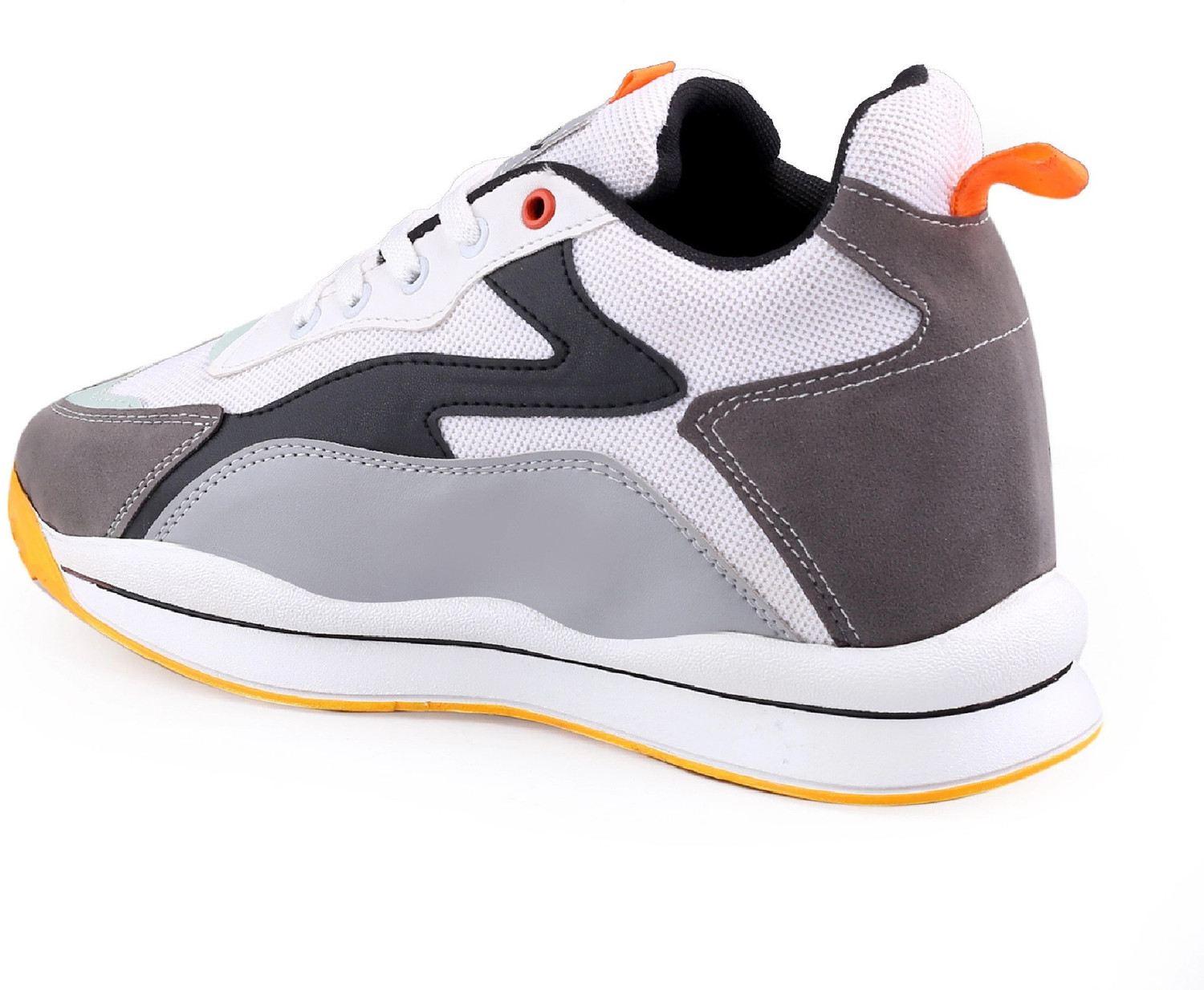 Image of YUVRATO BAXI Mens 3 Inch Hidden Height Increasing Grey Casual Sports Lace-up Outdoor shoes Running Shoes For Men