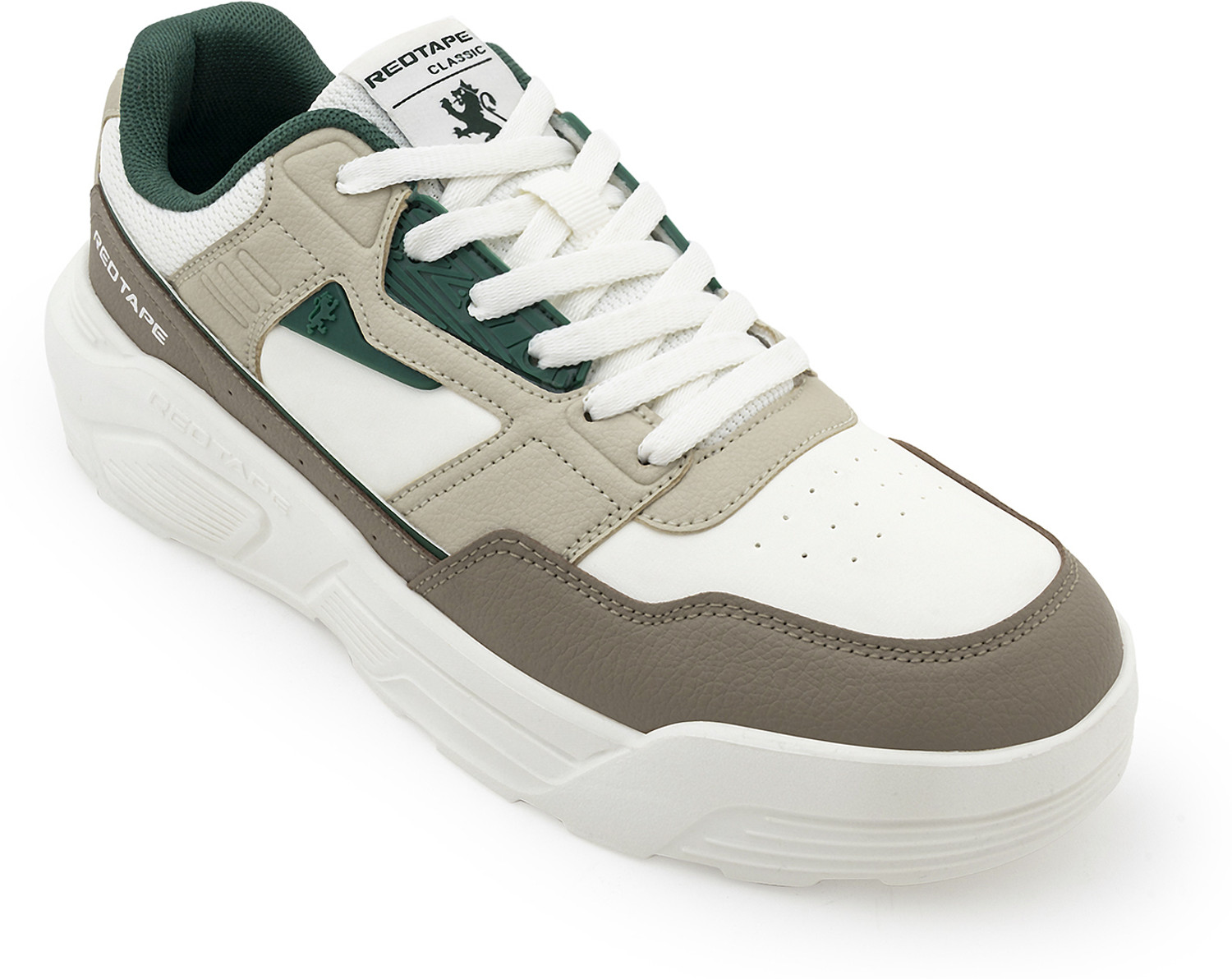Image of RED TAPE Lifestyle Sneakers Shoes | Dynamic Feet Support, Arch Support & Shock Absorption Sneakers For Men (Green, White, 9)