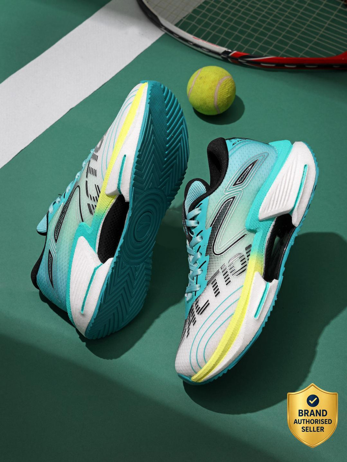 Image of action Athleo TURBO-2502 Lightweight Breathable Comfortable Sports Lace-Ups Running Shoes For Men