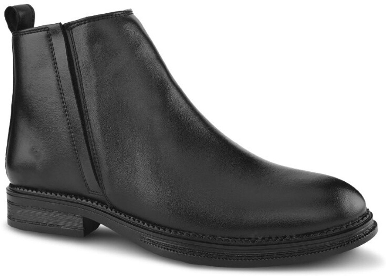 Image of Roadster Men Black Solid Casual Comfortable Lightweight Chelsea Boots With Zip Boots For Men