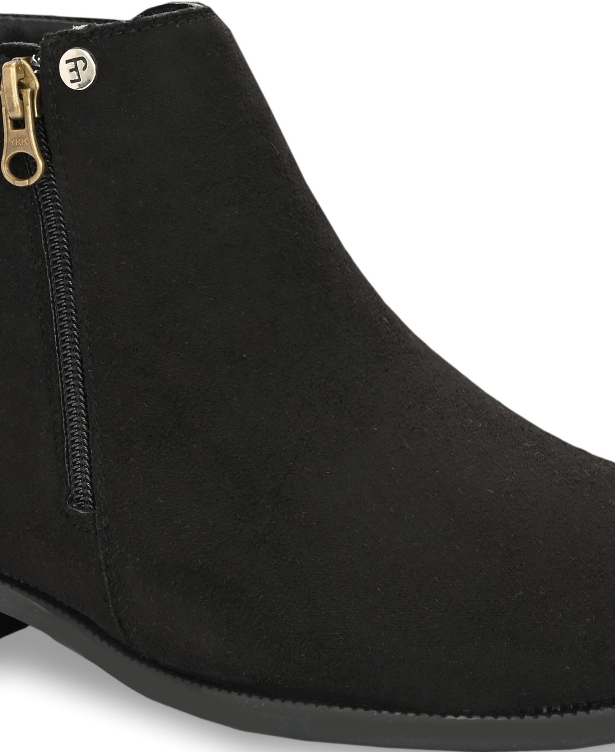 Image of EL PASO Trendy Black Suede Ankle Boots for Men | Zip Closure | Casual & Party Wear Boots For Men