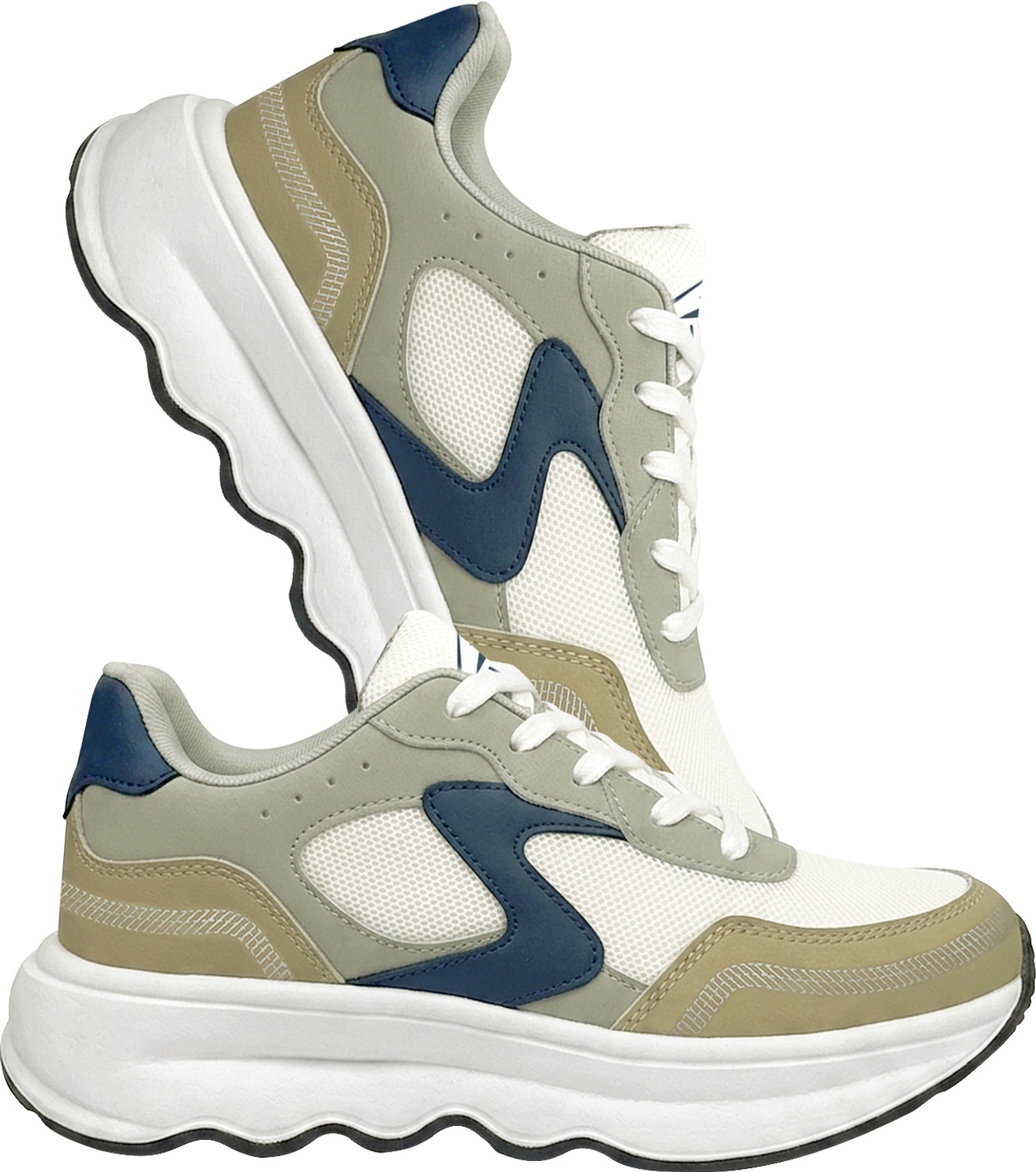 Image of BRUTON MOTION-609 Men's Casual Sneakers | Lightweight Lace-Up Shoes Sneakers For Men (Multicolor, 7)