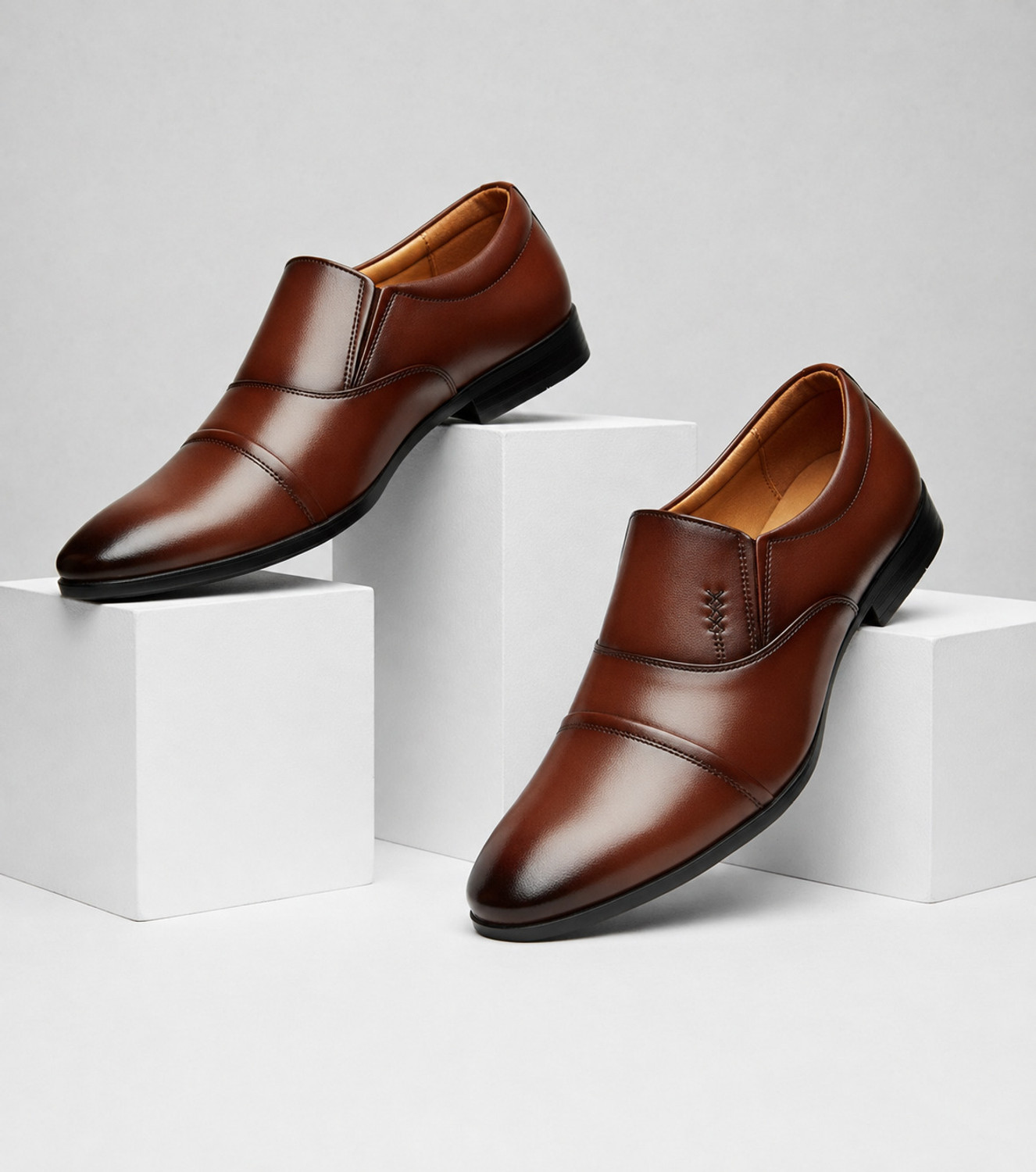 Image of kickonus Brown Slipon Officewear Dailywear Formal Mocassin For Men