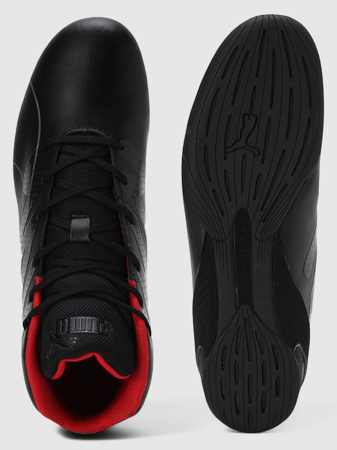 PUMA Ferrari Carbon Cat Mid Sneakers For Men Black - Image 5