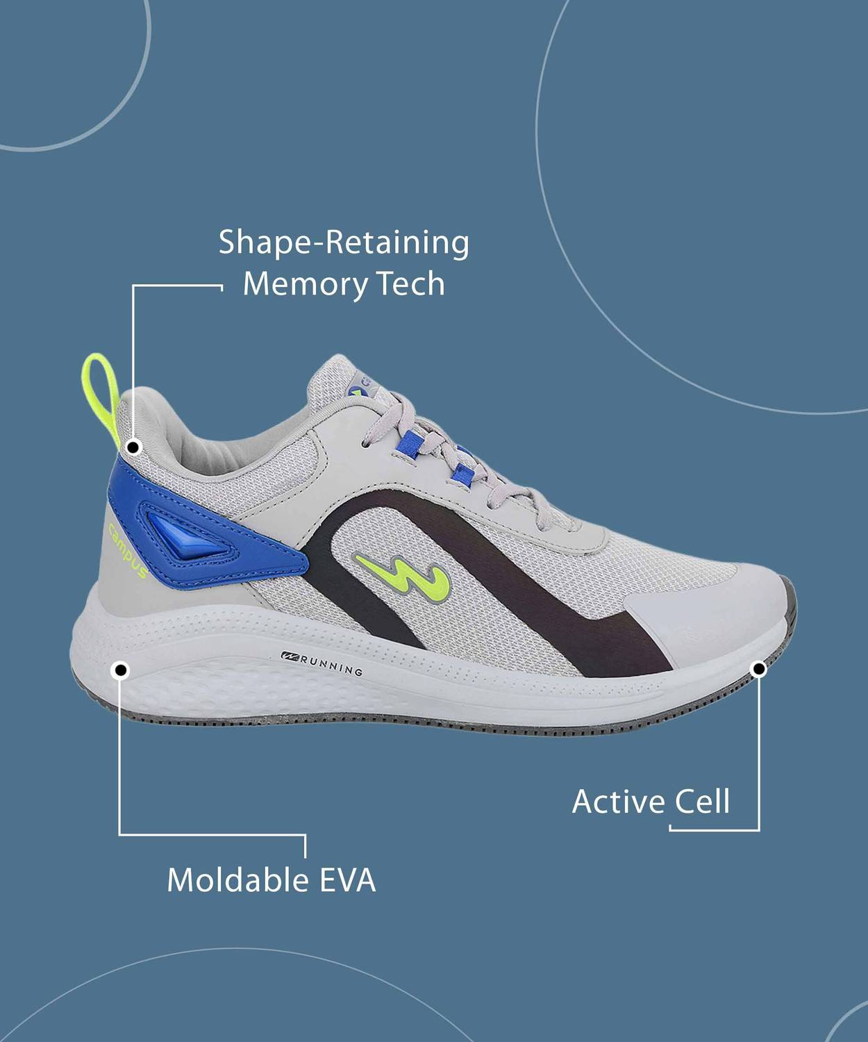 CAMPUS OMAX Running Shoes For Men Multicolor - Image 3