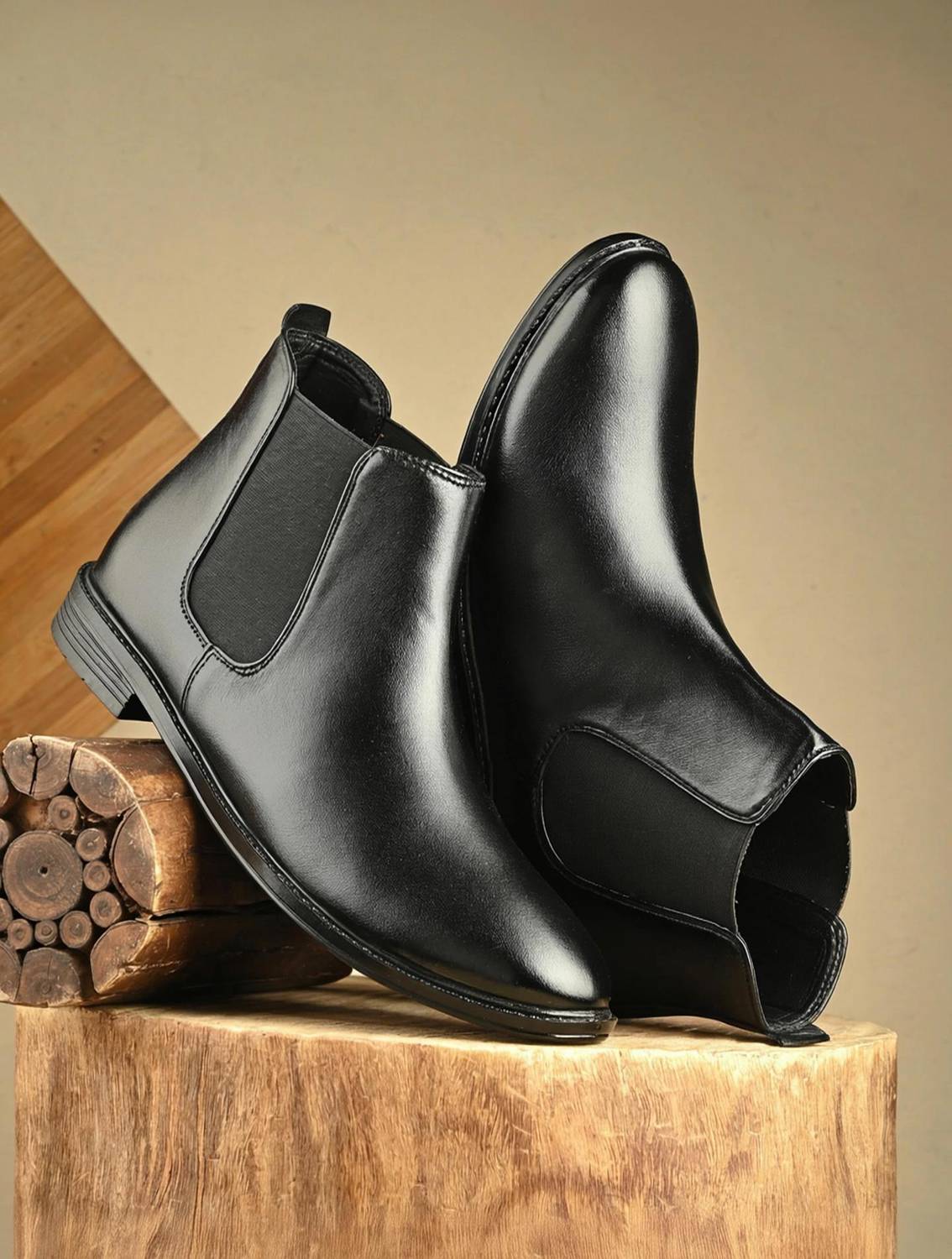 aadi Synthetic Leather Chelsea Boots for Men