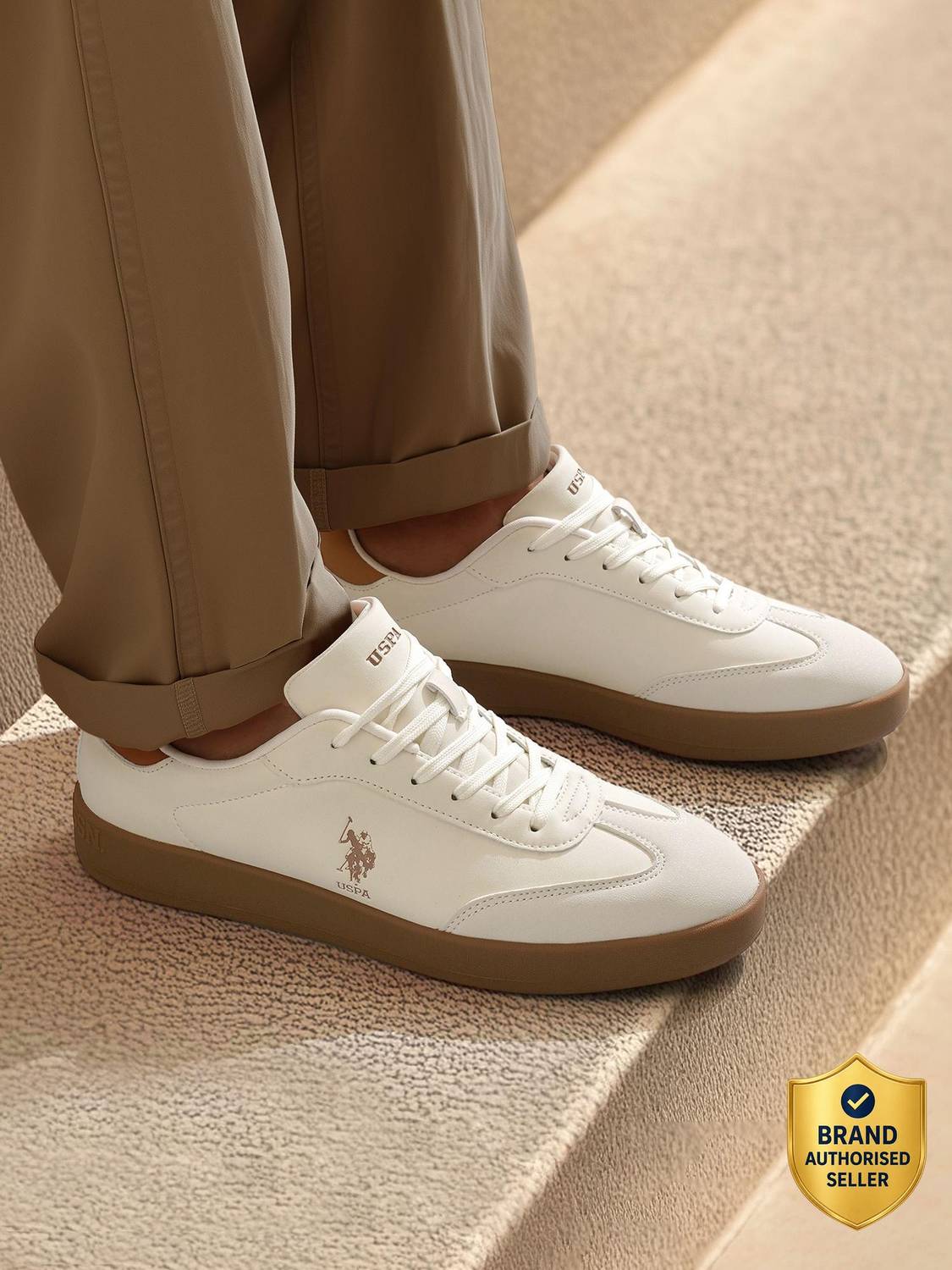 U.S. POLO ASSN. Men Beige Sneakers