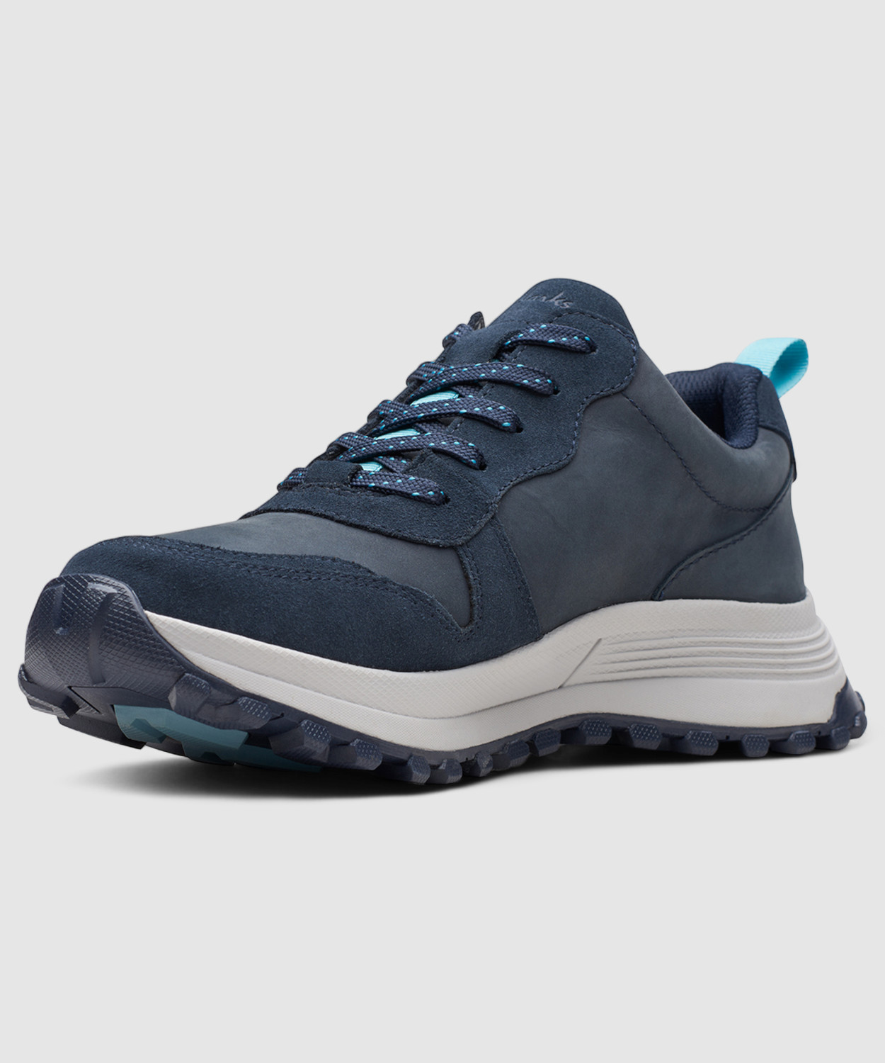 Image of CLARKS ATLTrekFreeWP Navy Nubuck Running Shoes For Women (Navy, 3.5)