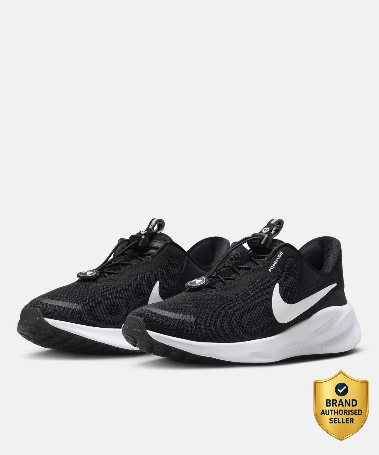 Nike Revolution 7 EasyOn Black Running Shoes - Image 1