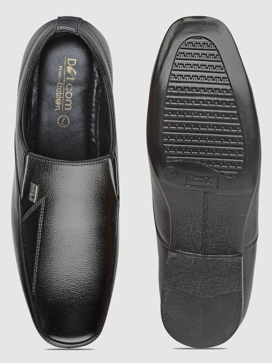 Image of action DOTCOM D-63 Microfiber Classic Comfortable Retro Durable Casual Slip-On Slip On Shoes For Men (Black, 8 UK /India)