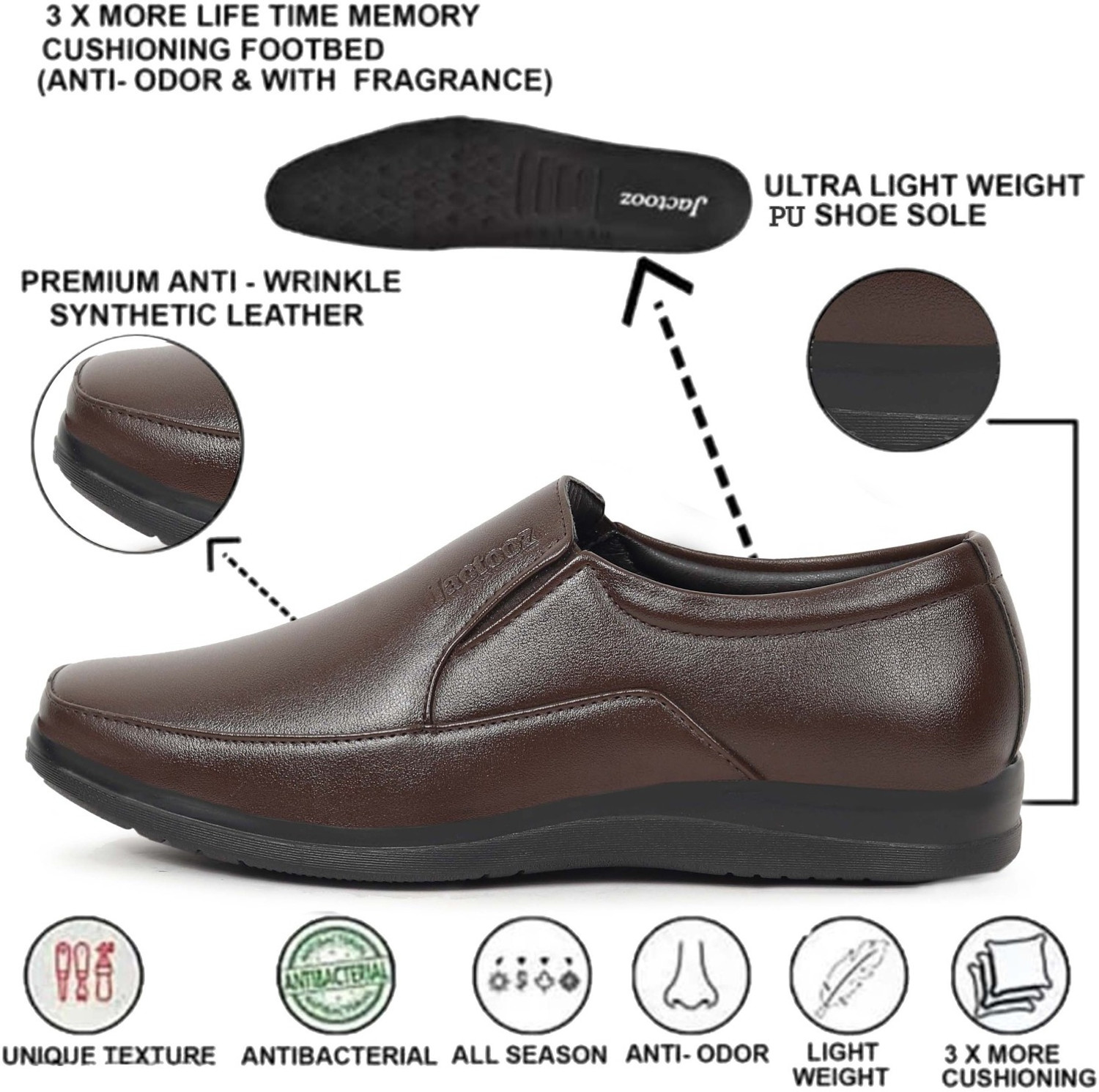 Image of Jactooz New Light Weight,Comfortable,Trendy, Synthetic,Leather Shoes For Men Slip On For Men