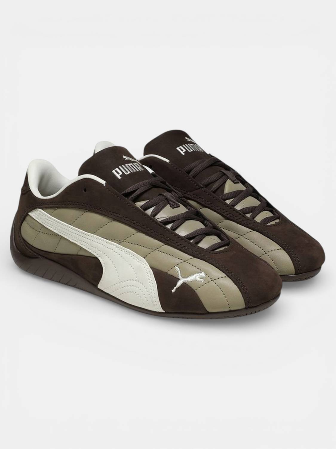 PUMA Speedcat Porsche Legacyus Quilted Sneakers For Men Brown - Image 1