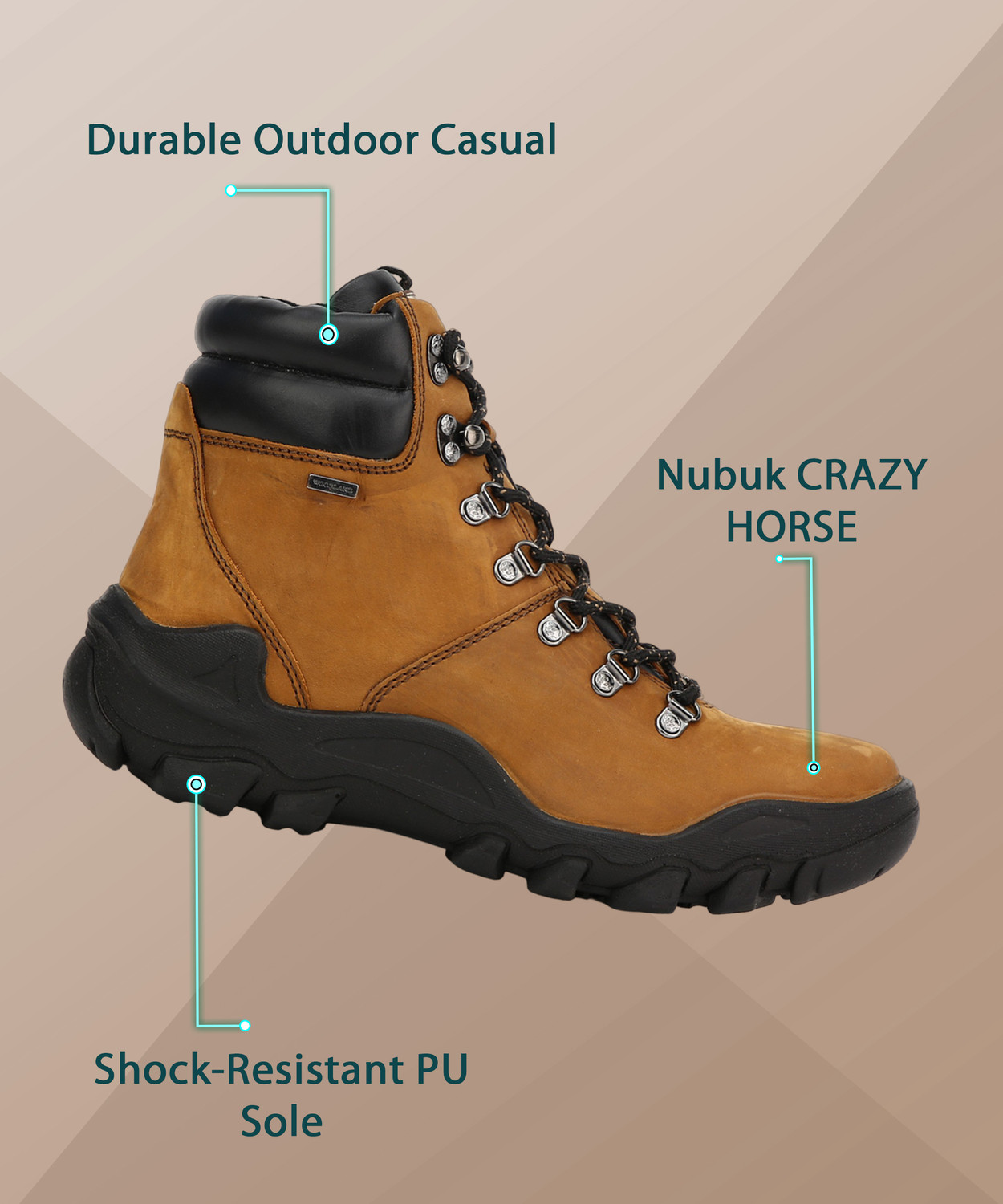 Image of WOODLAND Outdoor Durable Comfortable Everyday High Ankle Boots For Men