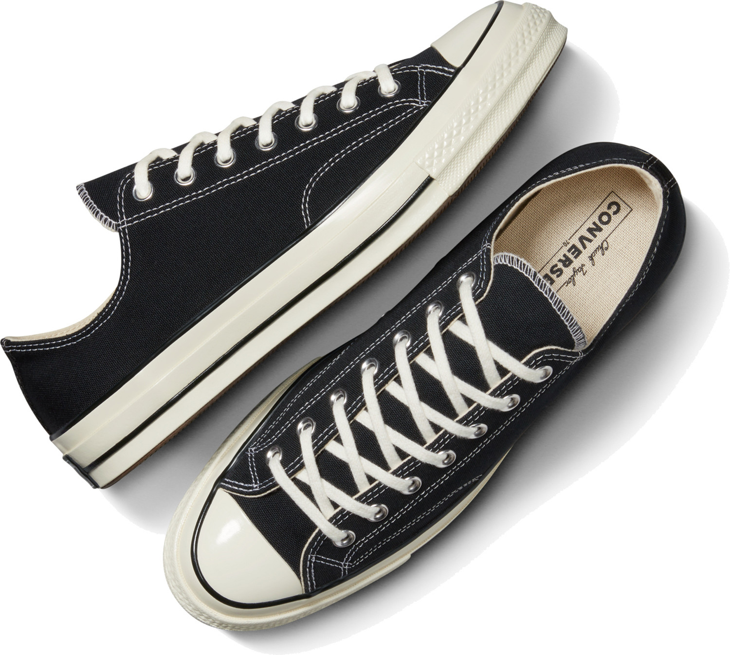 Image of Converse Unisex Chuck 70 Canvas Low Top Sneaker Sneakers For Unisex (Black, 10)