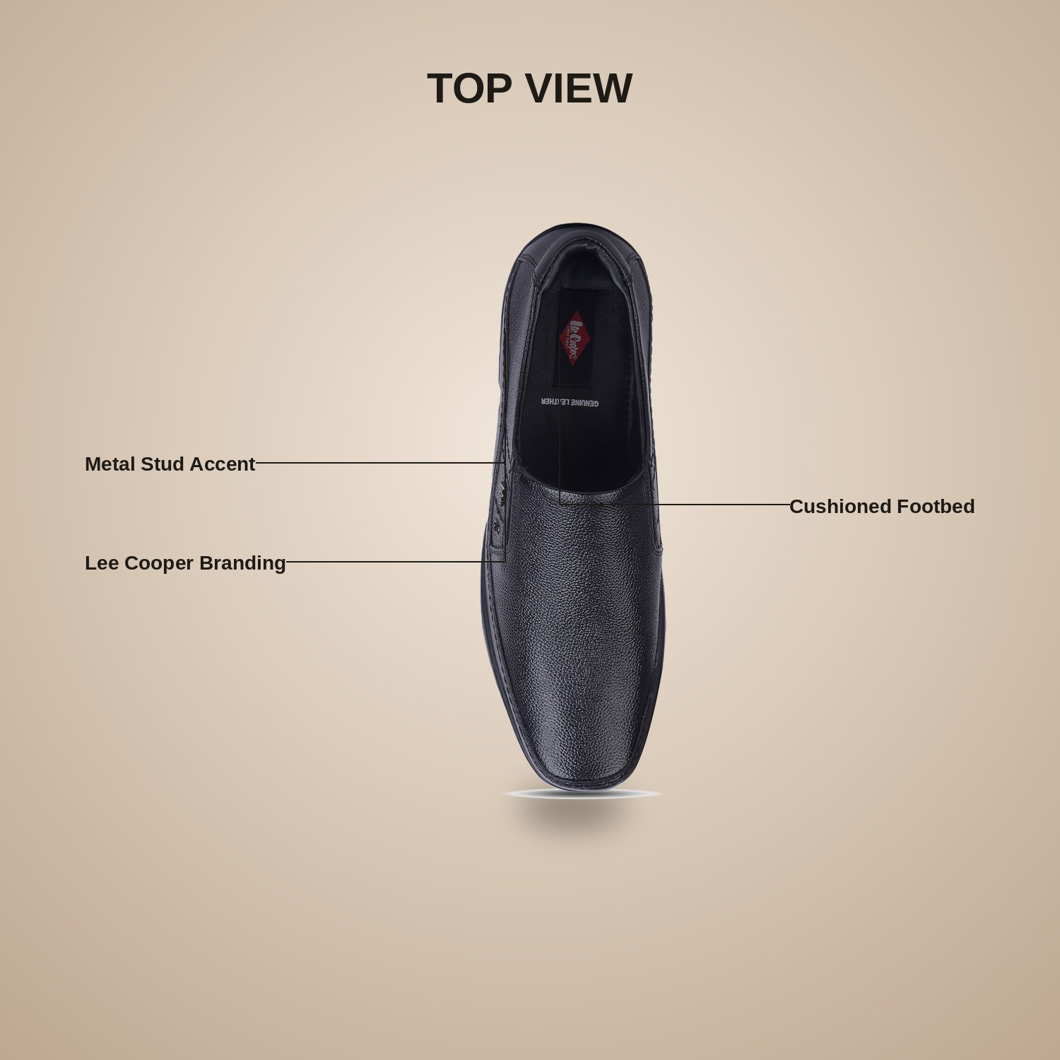 Image of LEE COOPER LC1556B2R Slip On For Men (Black, 8)