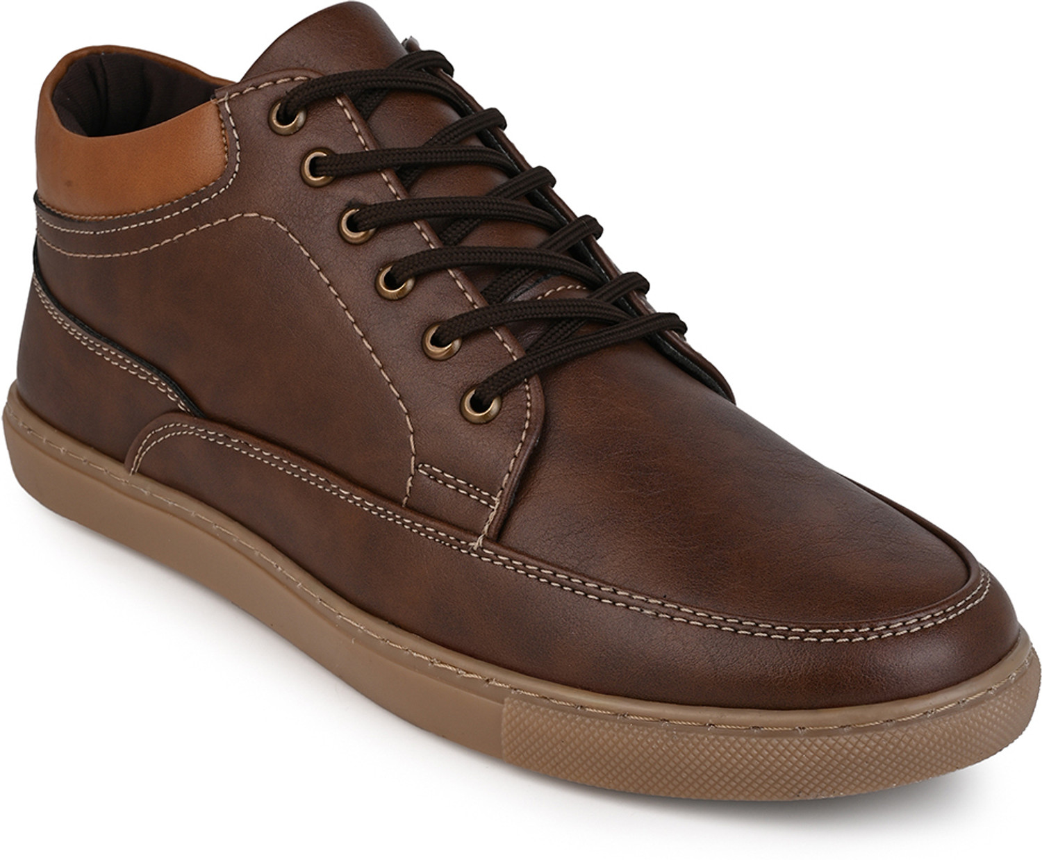 Image of Roadster Roadster Men Brown Casual Mid-Top Sneakers Sneakers For Men