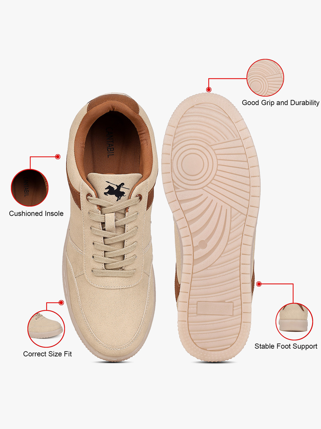 Image of CANTABIL Casual Sneakers for Men l Lightweight & Comfortable with Cushioned Insole Sneakers For Men