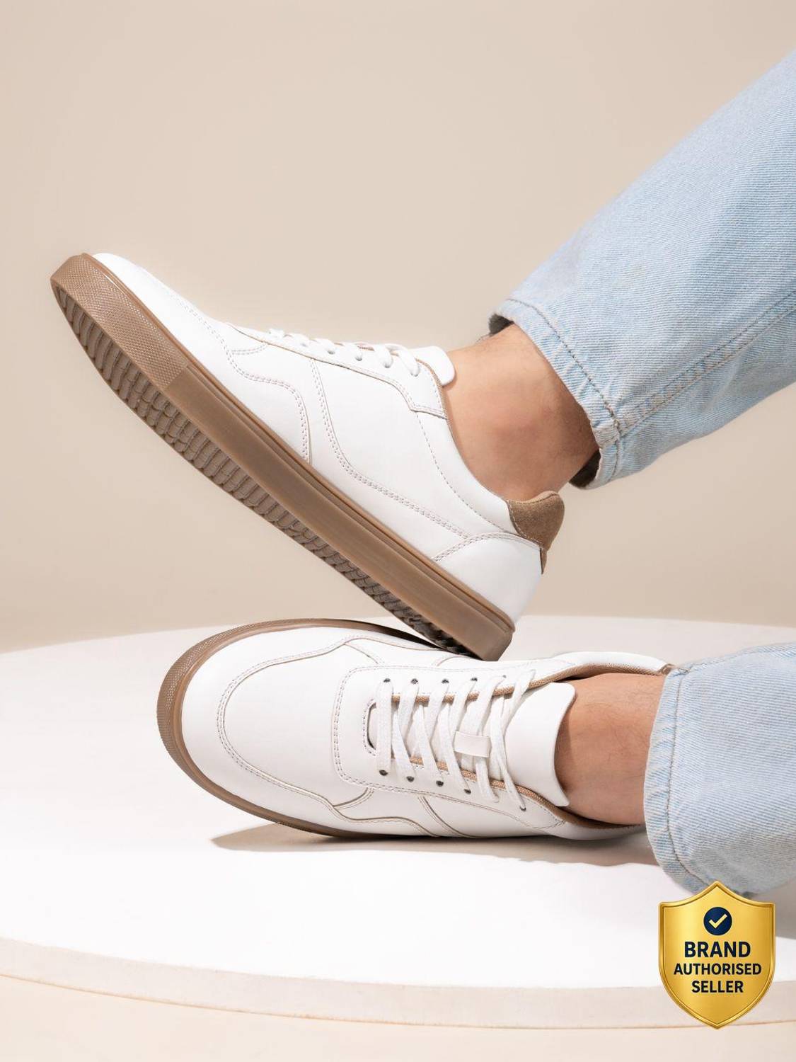Roadster Men White Casual Sneakers - Image 1
