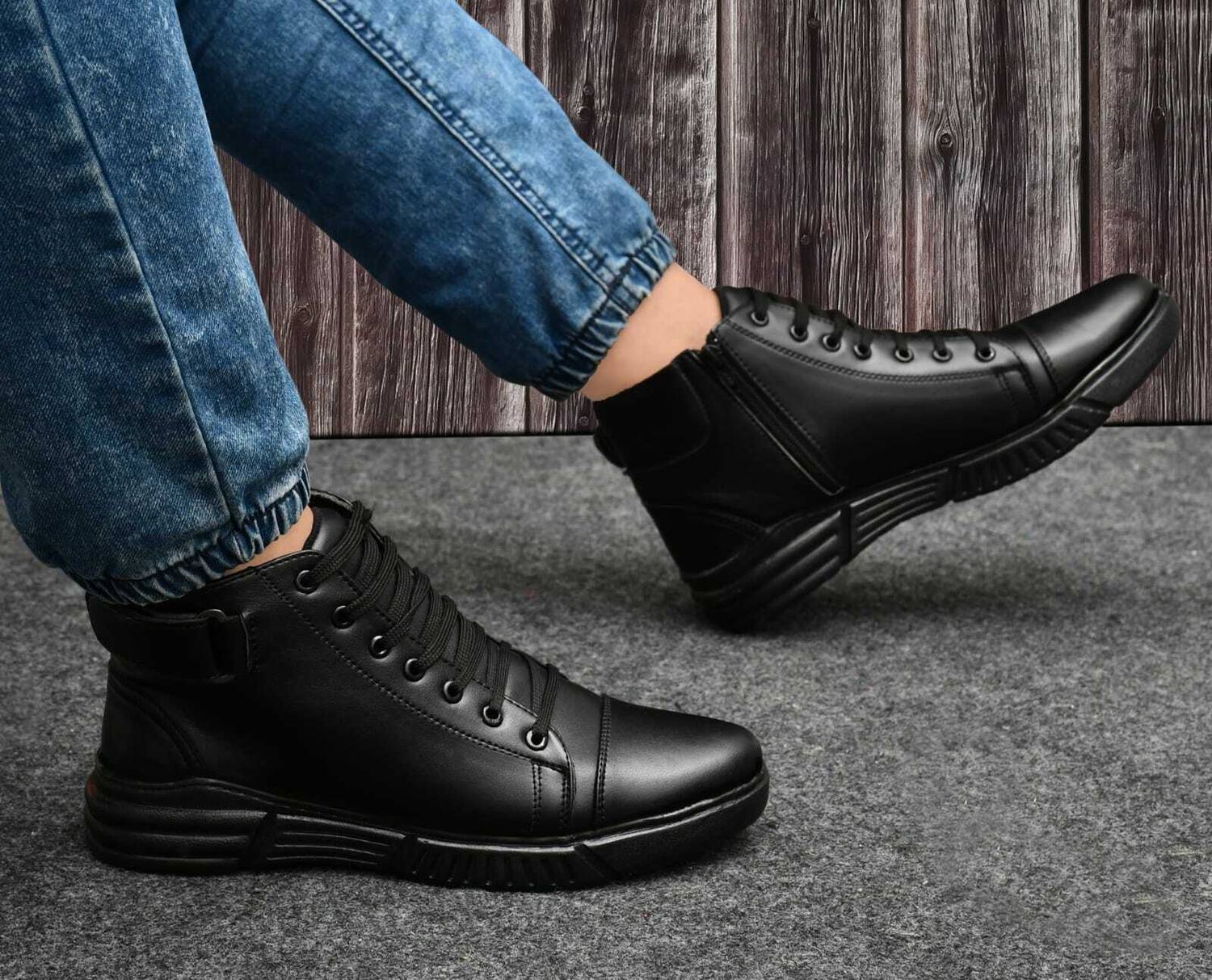 External High Tops for Men, Black