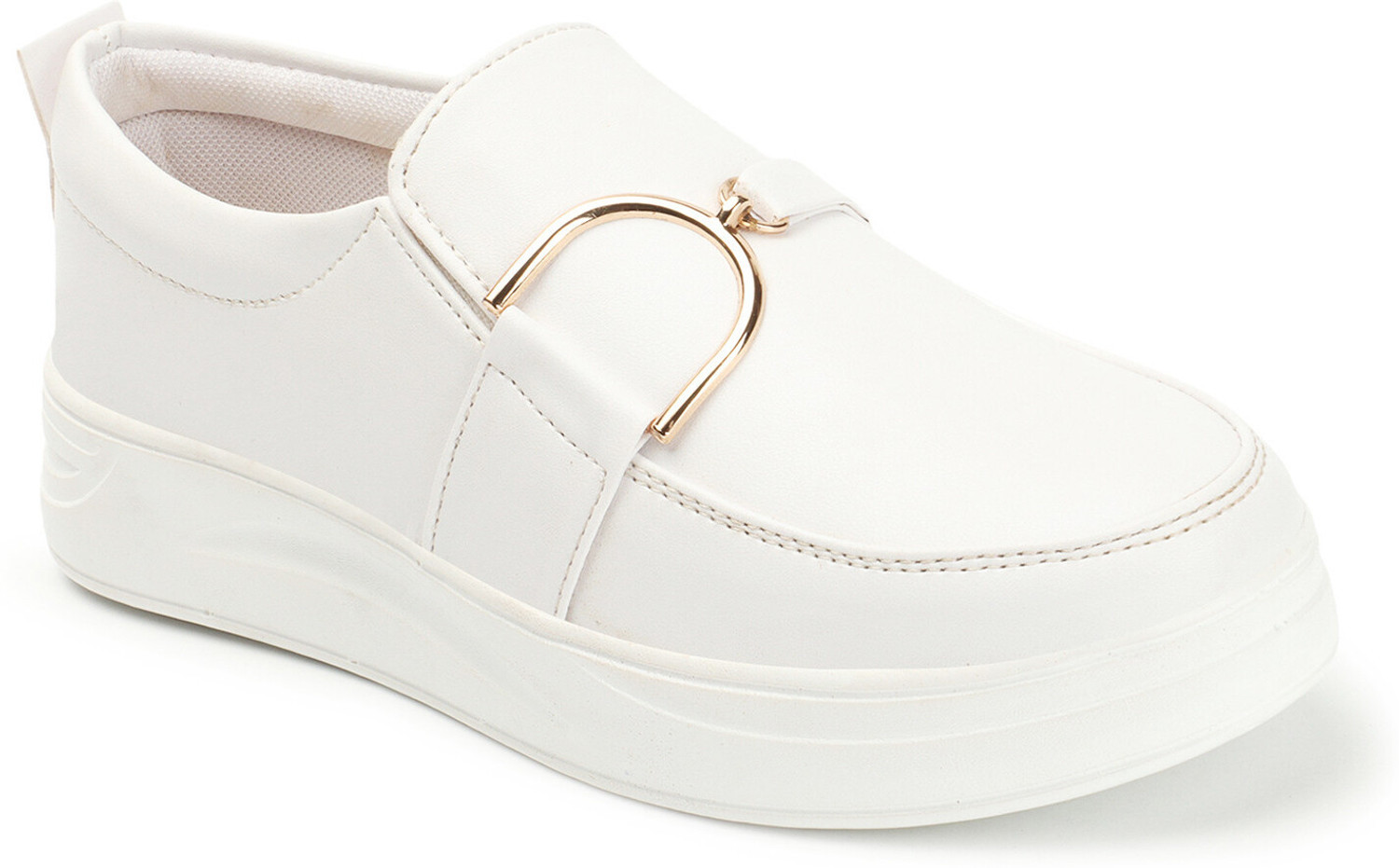 Image of HimQuen Women buckle detailed synthetic moccasins for girls Loafers For Women