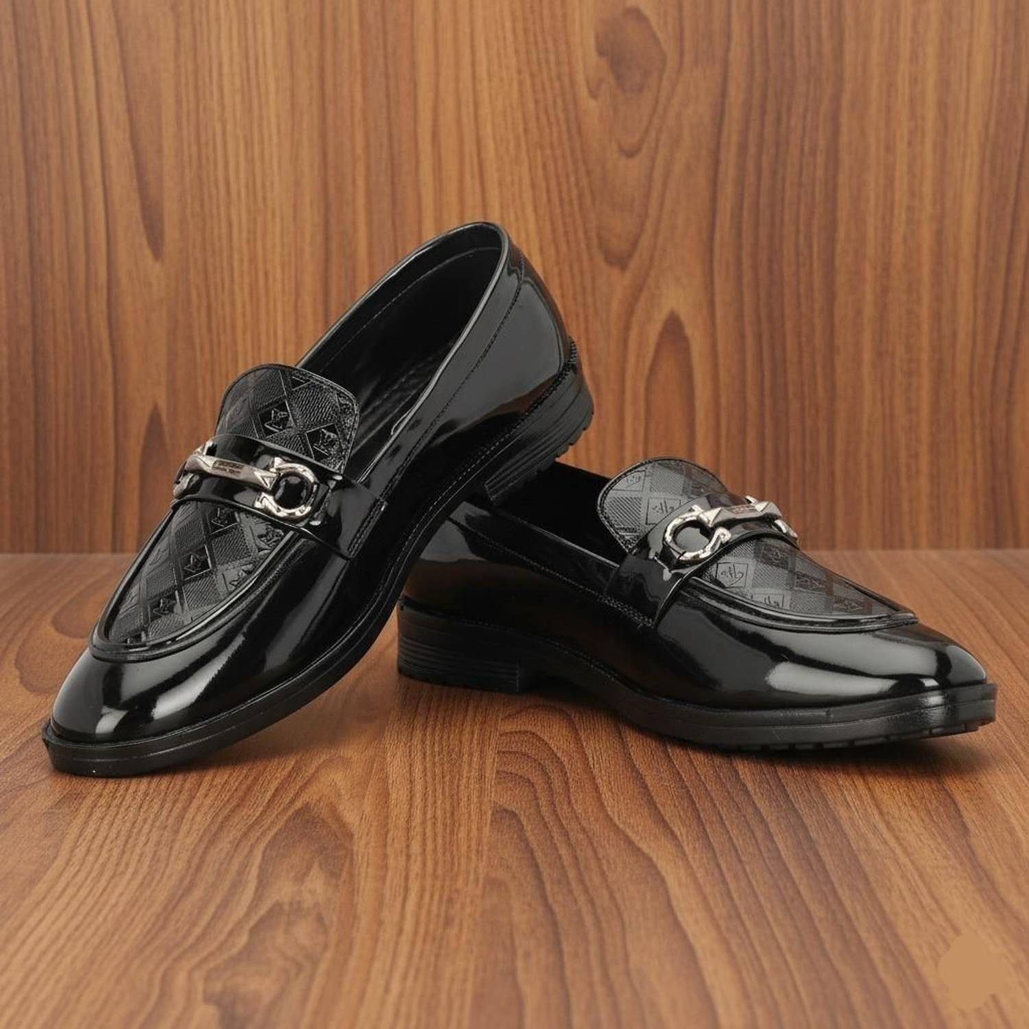 AJNIHA Men's Black Loafers - Image 2