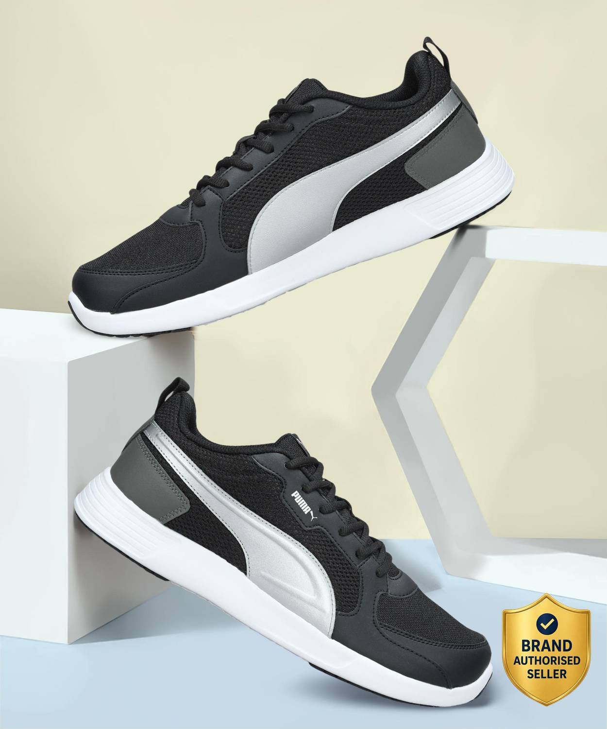 PUMA Princeps Black Walking Shoes For Men - Image 1