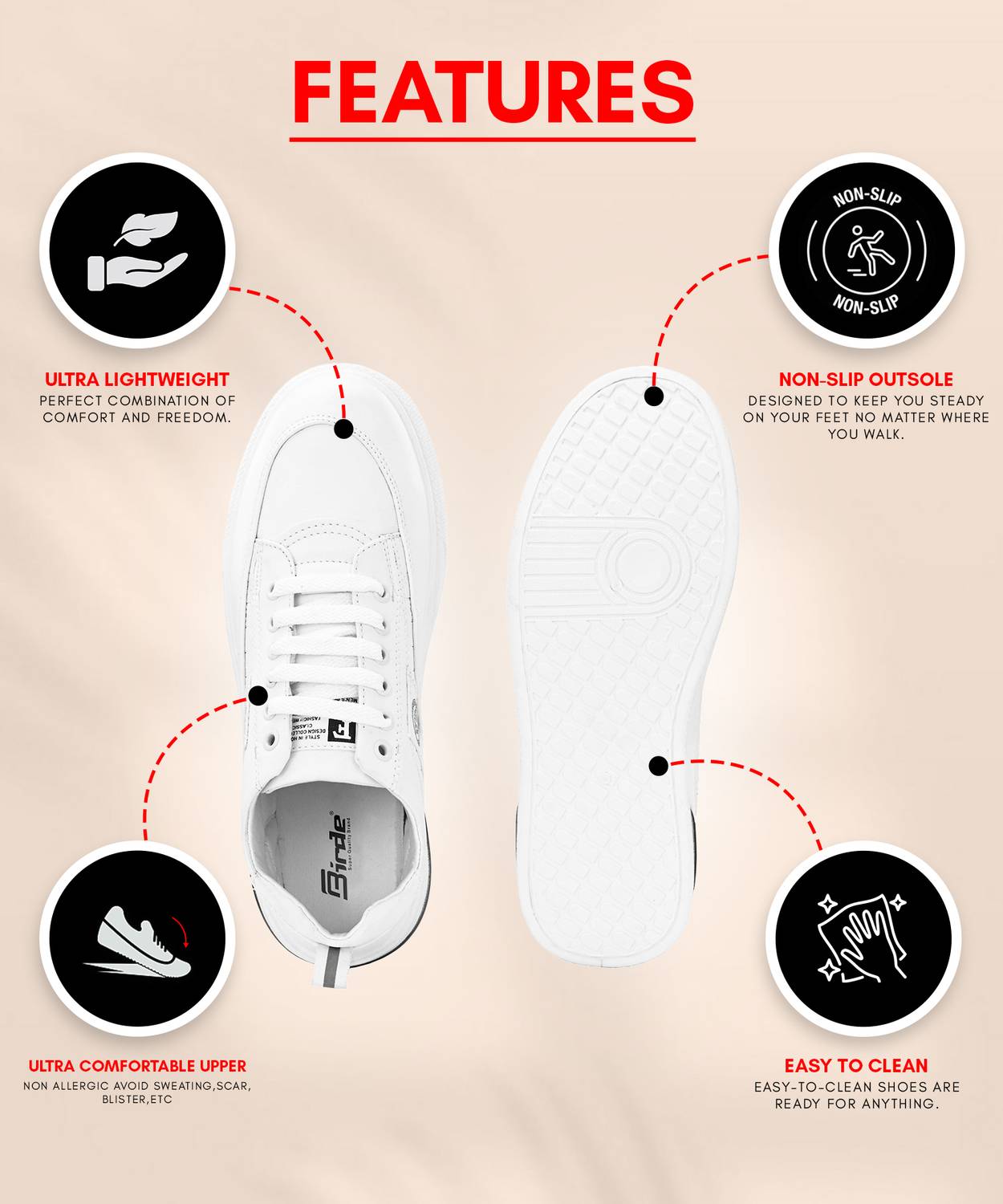 Birde Men's Comfortable Lightweight Sneakers - Image 4