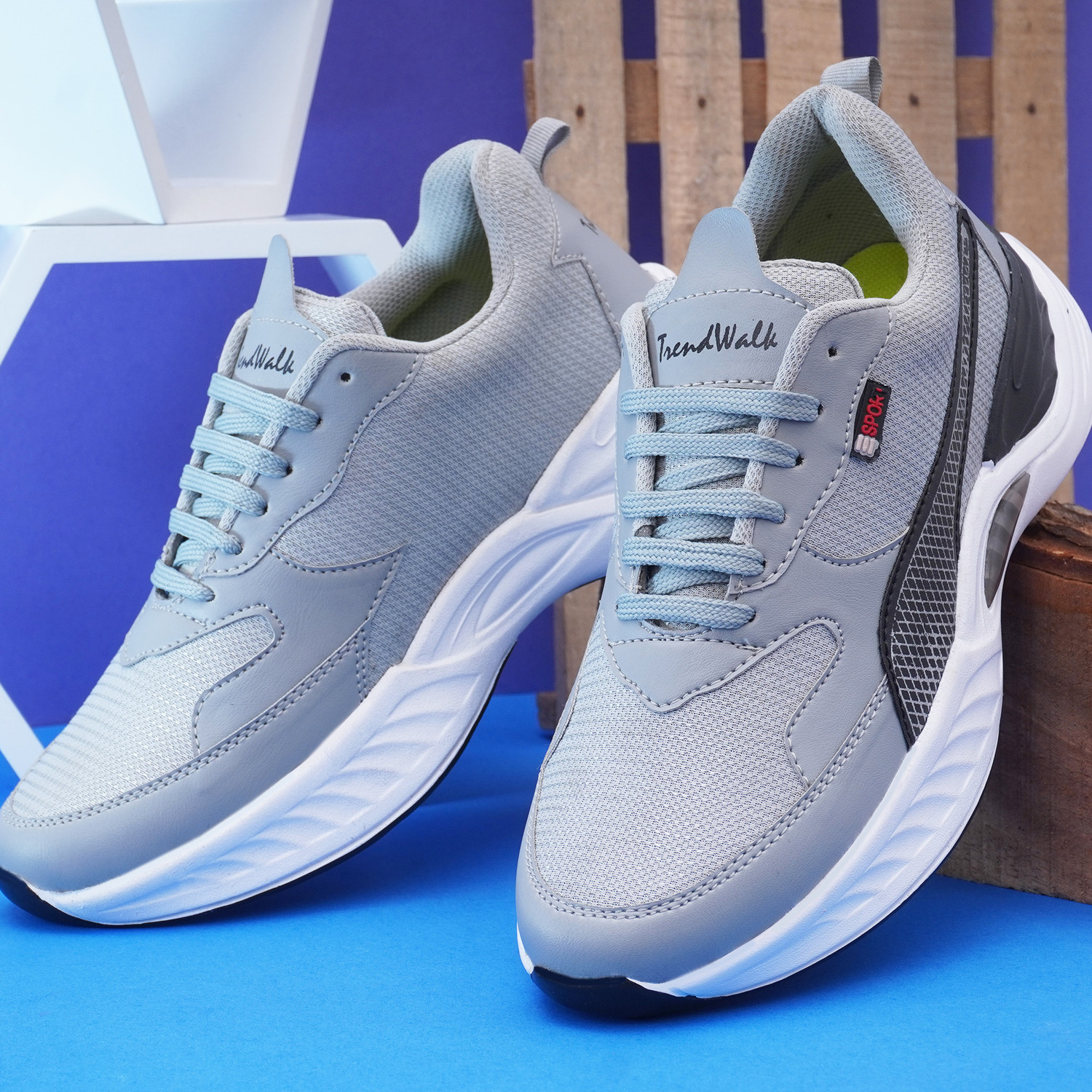 Image of TrendWalk Sneakers For Men (Grey) Sneakers For Men