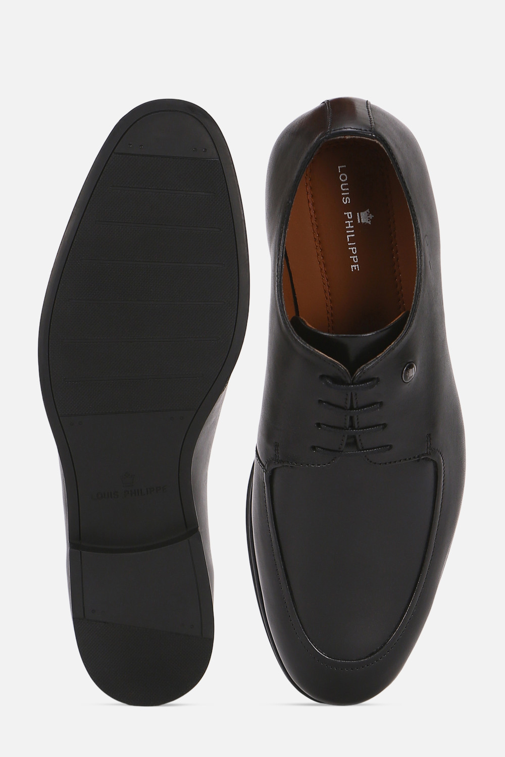 Image of LOUIS PHILIPPE Premium Leather Breathable Anti-Slip with Heel Formal Derby For Men