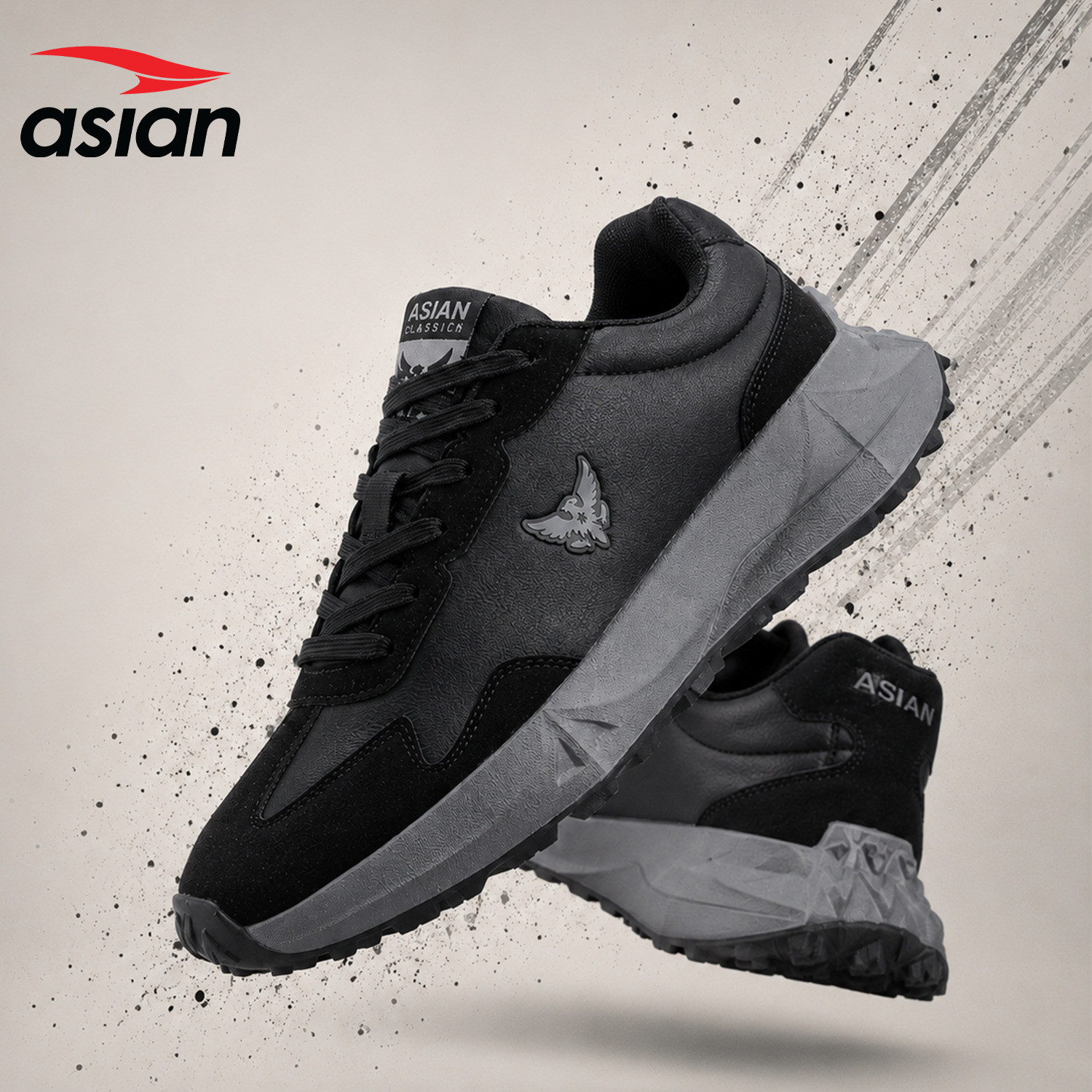 Image of asian Mojo-13 Men's Sneaker with Suede Panels, Memory Foam Comfort & Durable Grip Casuals For Men
