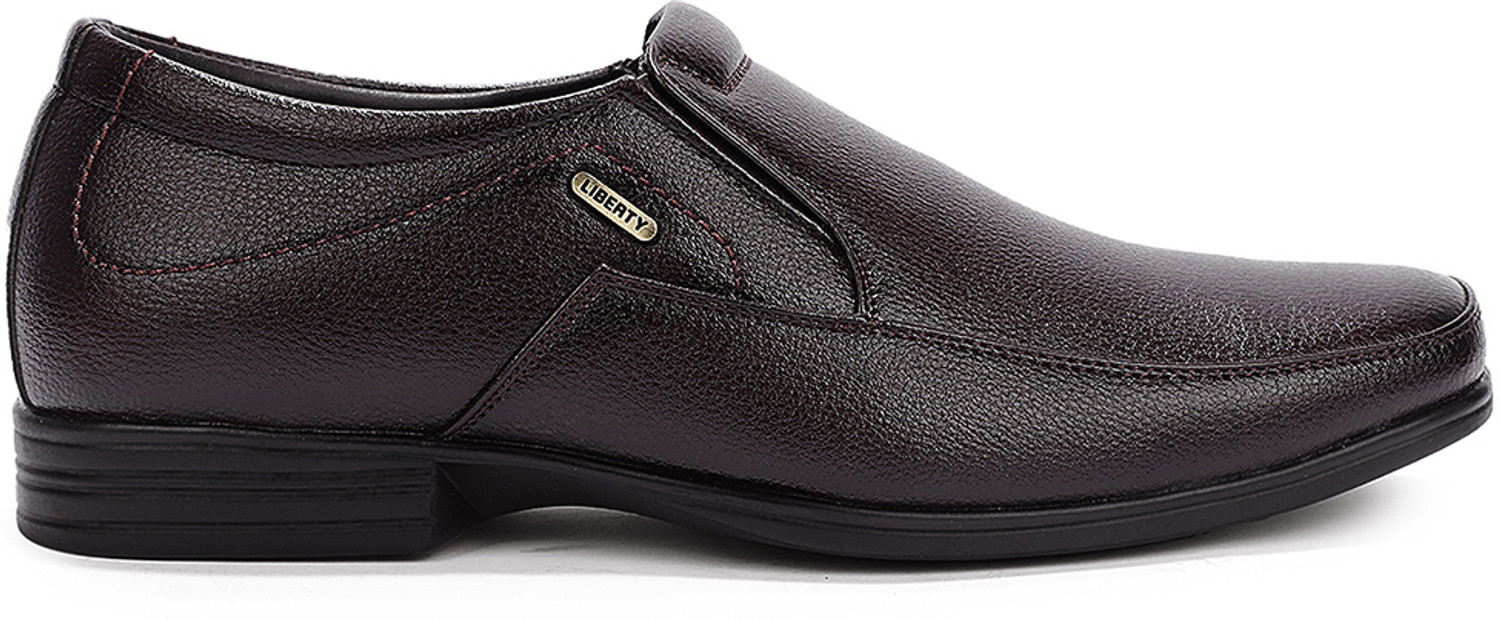 Image of LIBERTY Liberty Fortune HML-89E Brown Formal Non Lacing Mocassin Shoes for Men Slip On For Men