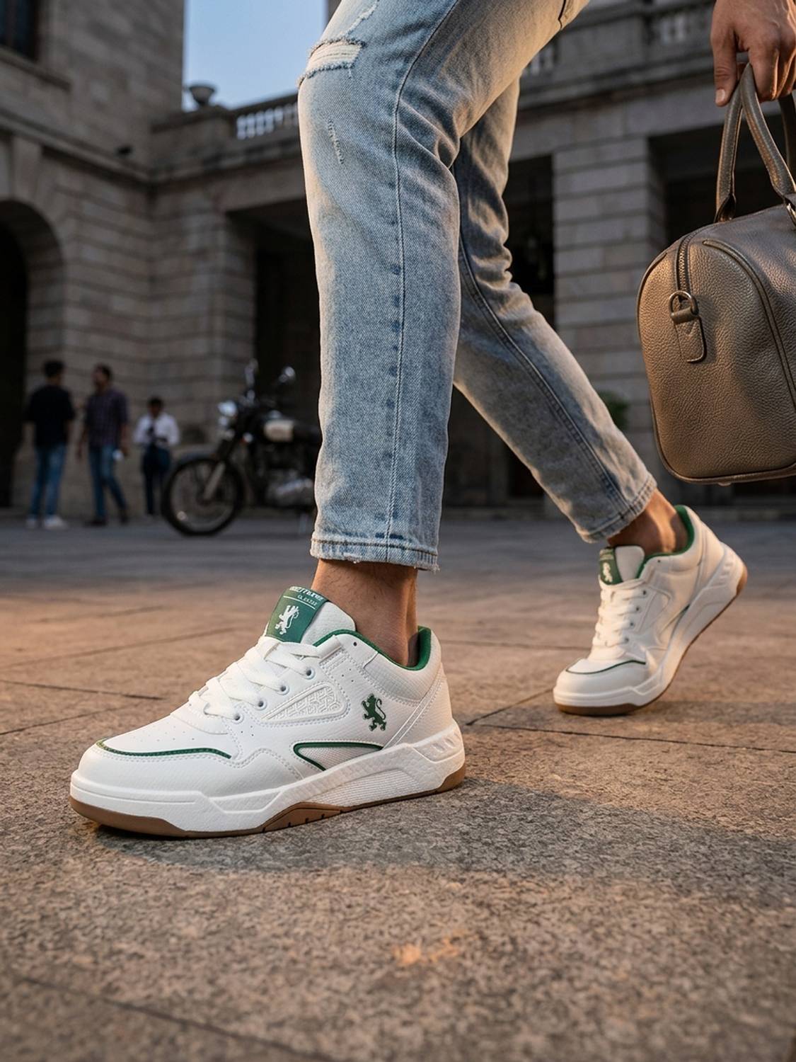 RED TAPE Men White & Green Chunky Sneakers - Image 1