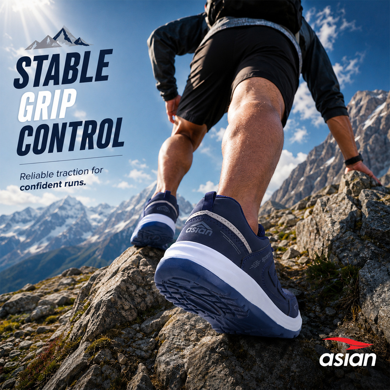 Image of asian Cosco-22 Running Shoes for Men with Lightweight, Cushioned Sole & Active Grip Running Shoes For Men
