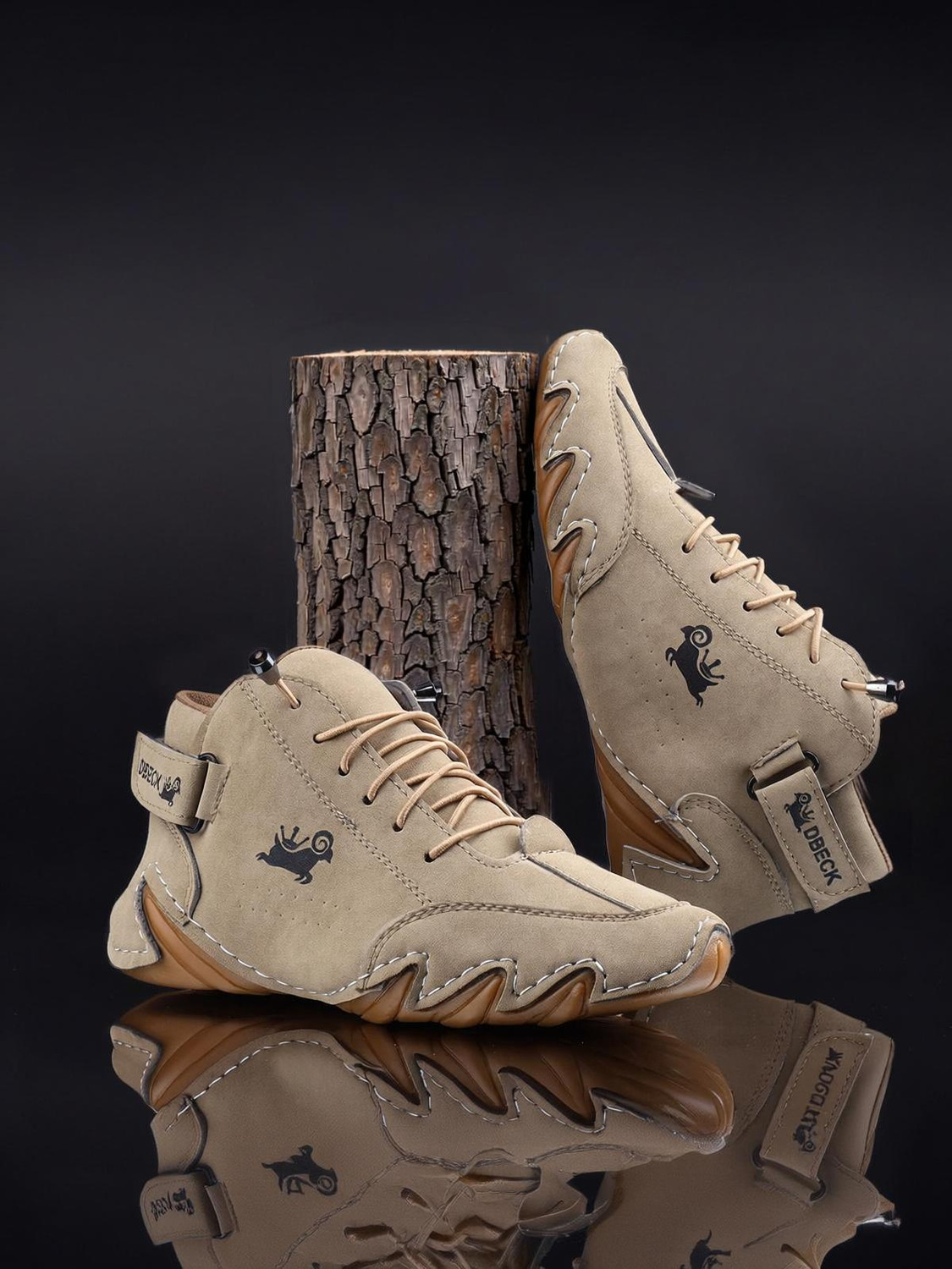 Image of 6ONE9 Men's High Ankle Casual Shoes | Lace-Up Outdoor Grip Sole Casuals For Men