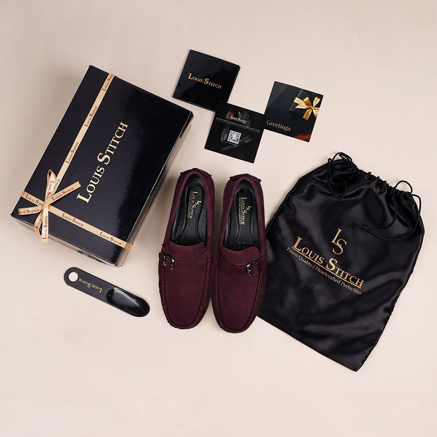 Image of LOUIS STITCH Casual Stylish Suede Leather Loafers for Men, Rosewood (ITSUDRW) Size 7 Loafers For Men