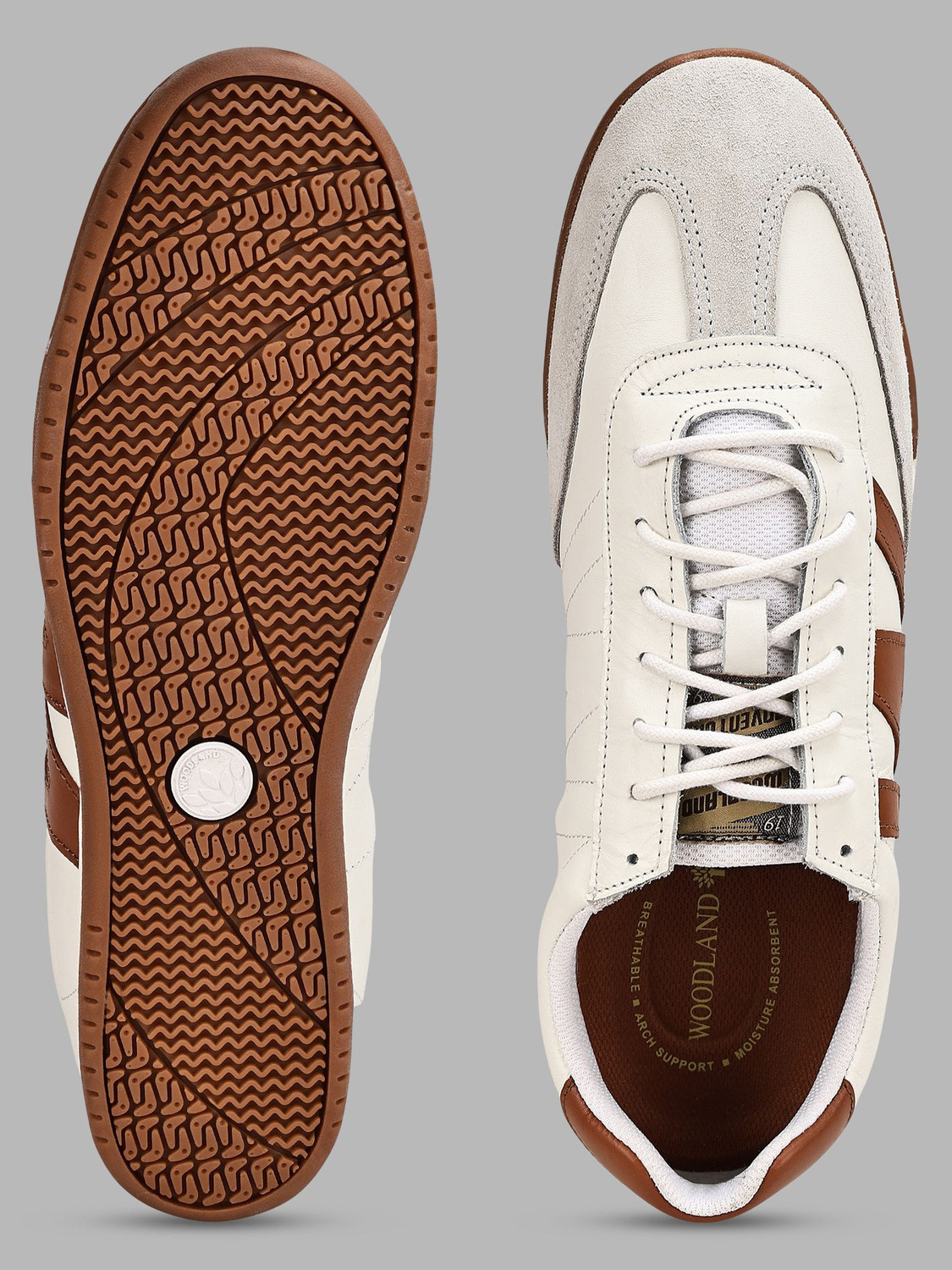 Image of WOODLAND Lace Up Lightweight Breathable Comfortable Daily Use Sneakers For Men