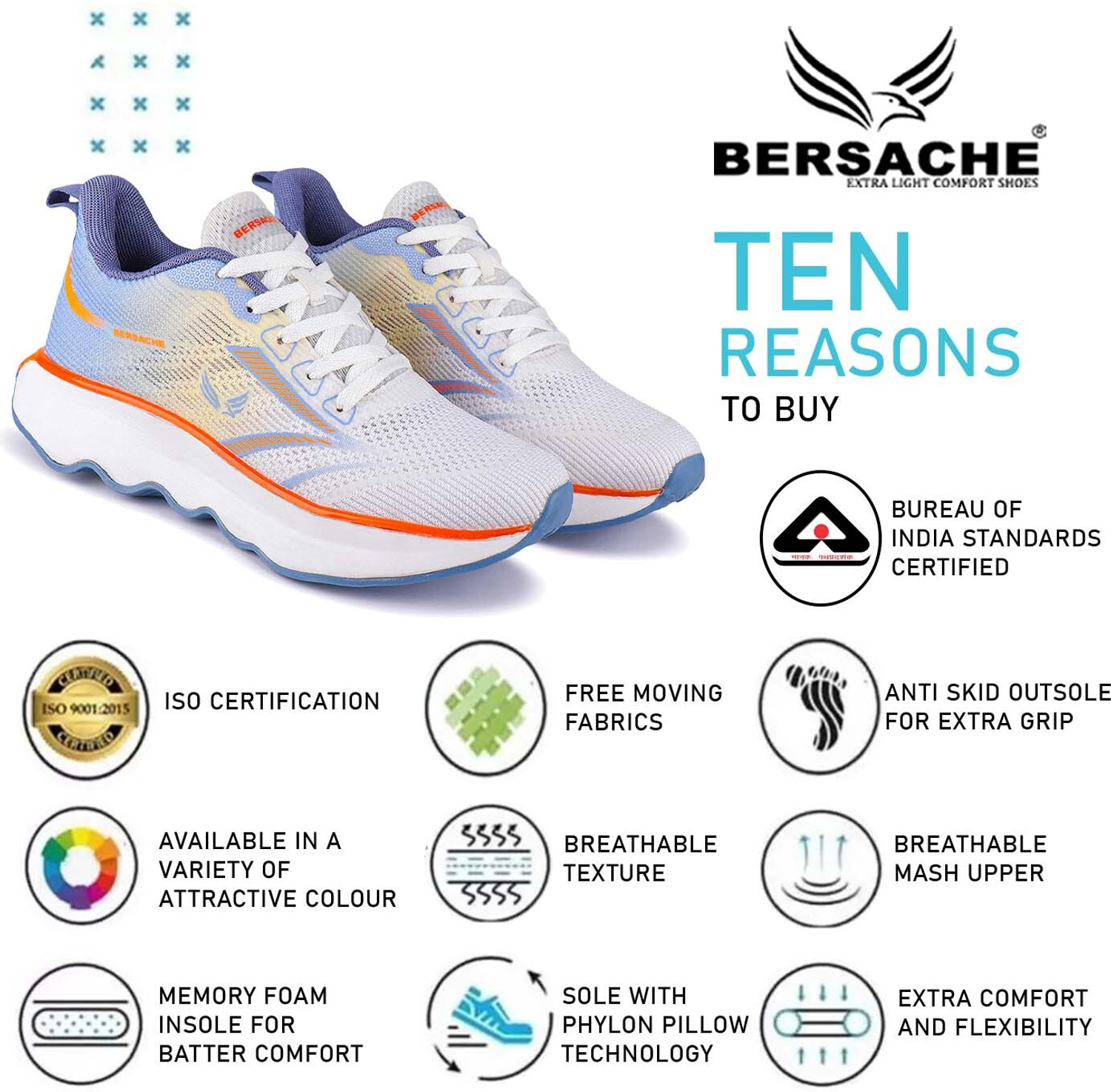 Image of BERSACHE Bersache Sneaker ,Casual With Extra Comfort Sneakers For Mens /boys For Men