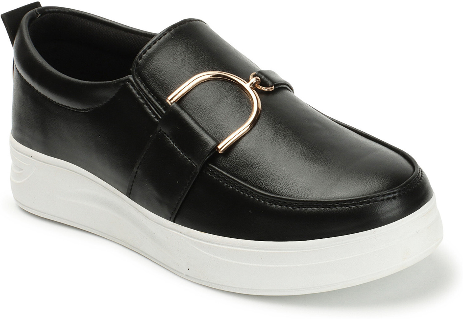 Image of HimQuen Women buckle detailed synthetic moccasins for girls Loafers For Women