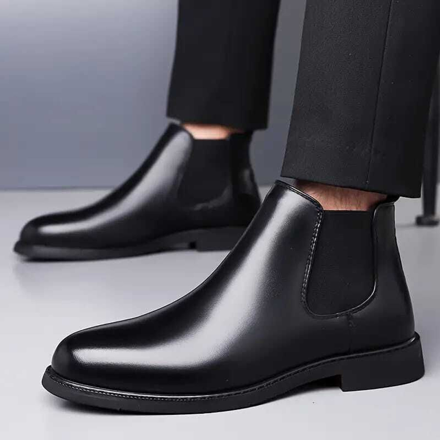 Image of D GOT Men Chelsea Slip-On Synthetic Leather Comfortable Boots For Men