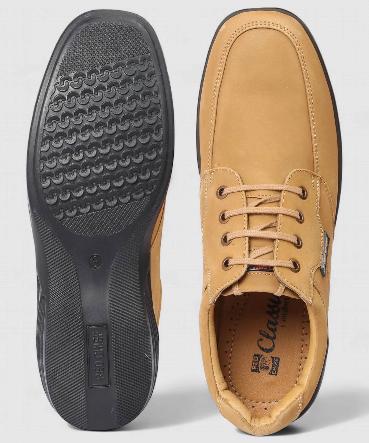 RED CHIEF Men's Rust Leather Casual Sneakers RC3506 - Image 5