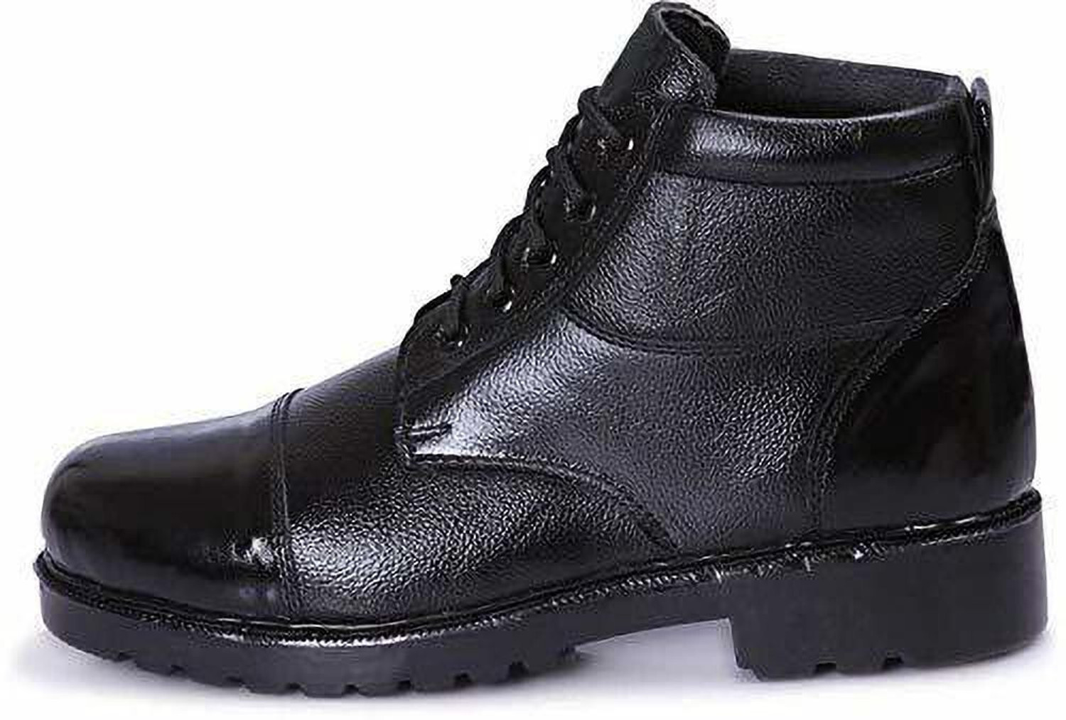 Image of OMEE GOLD Men's Black NCC /Military /Army Genuine Leather Boots Boots For Men