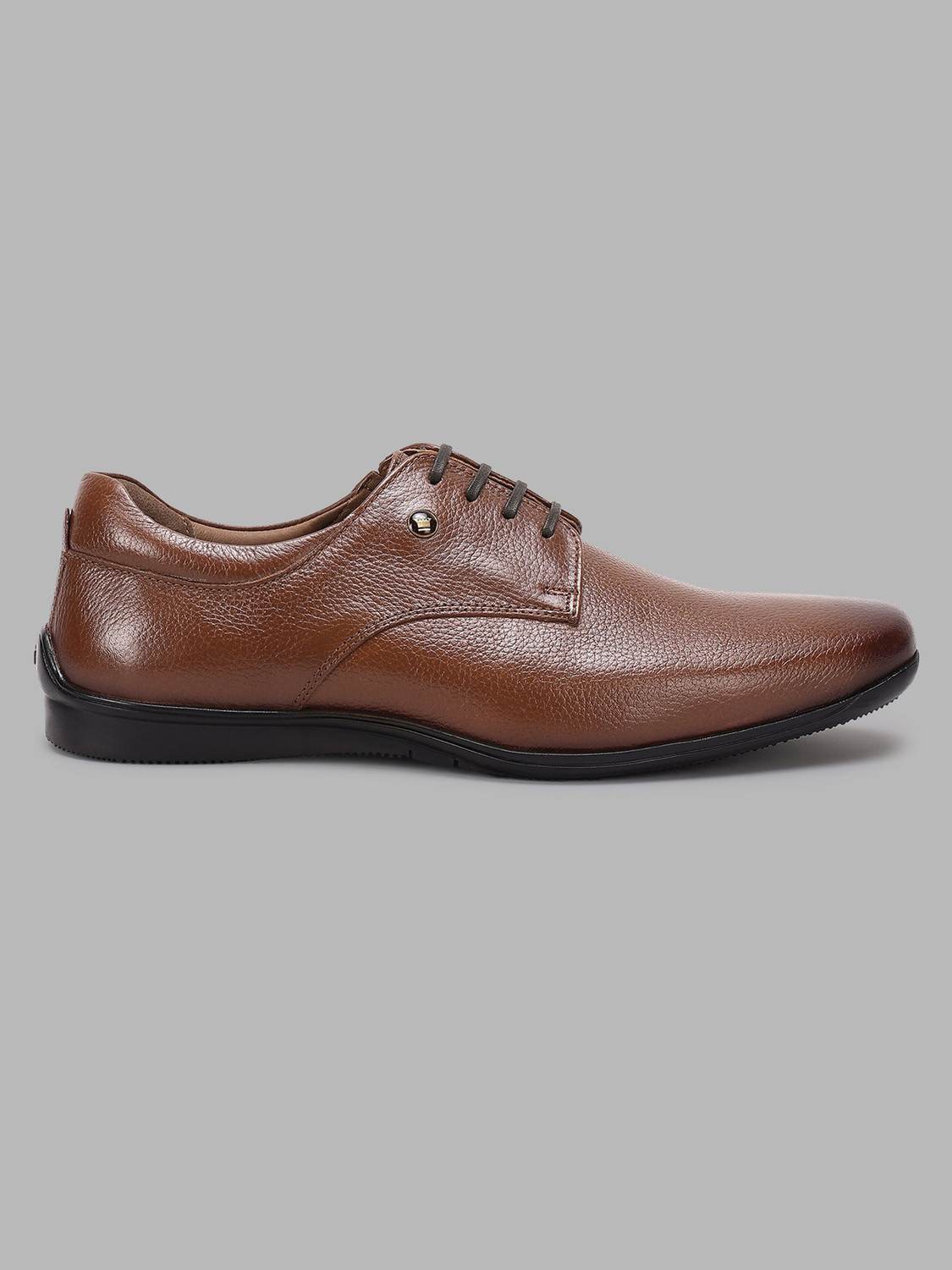 Image of LOUIS PHILIPPE Premium Leather Breathable Anti-Slip Flat Heel Formal Derby For Men