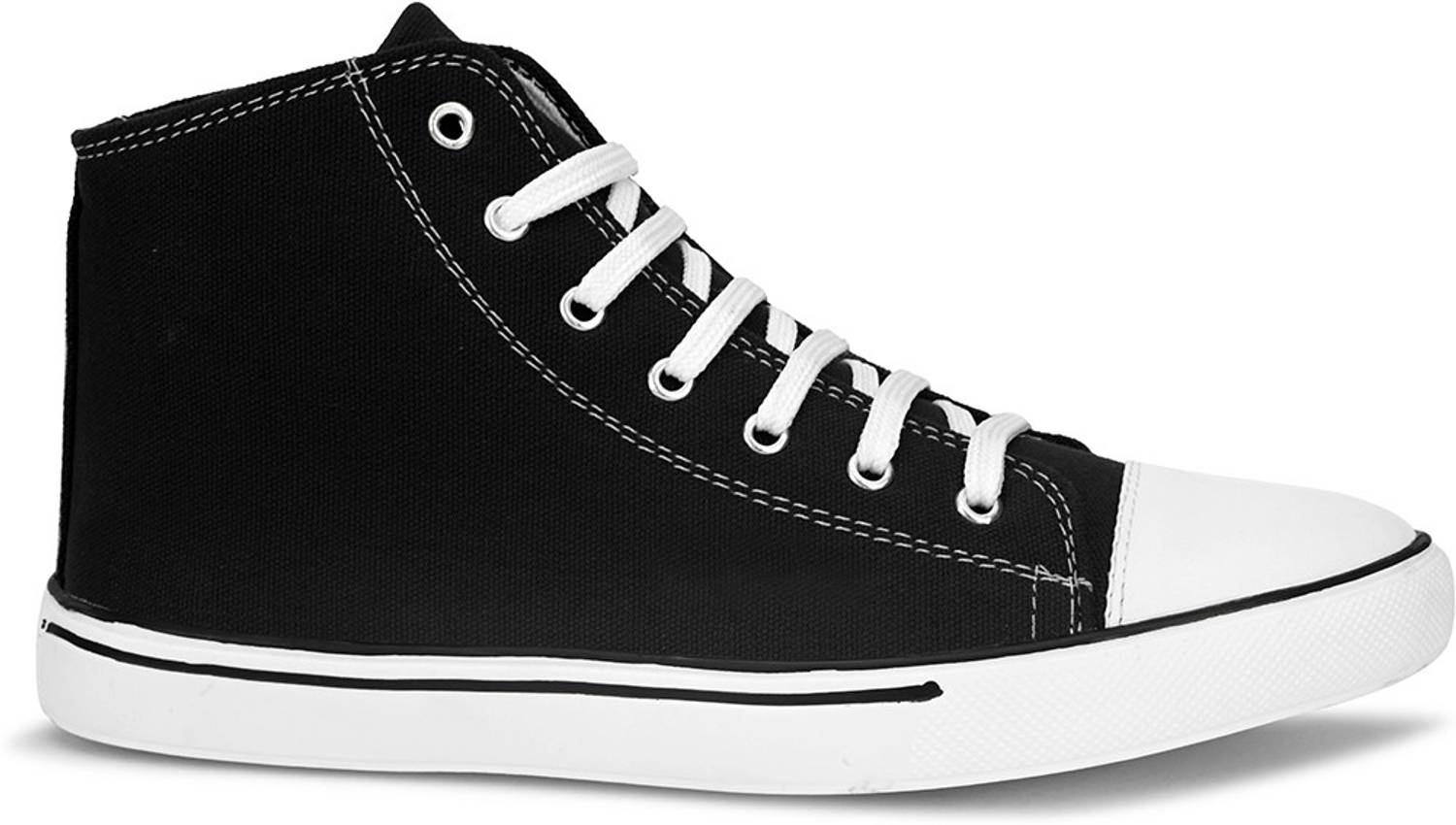 Aadwin Hightop Canvas Ankle Boots for Men Black - Image 3
