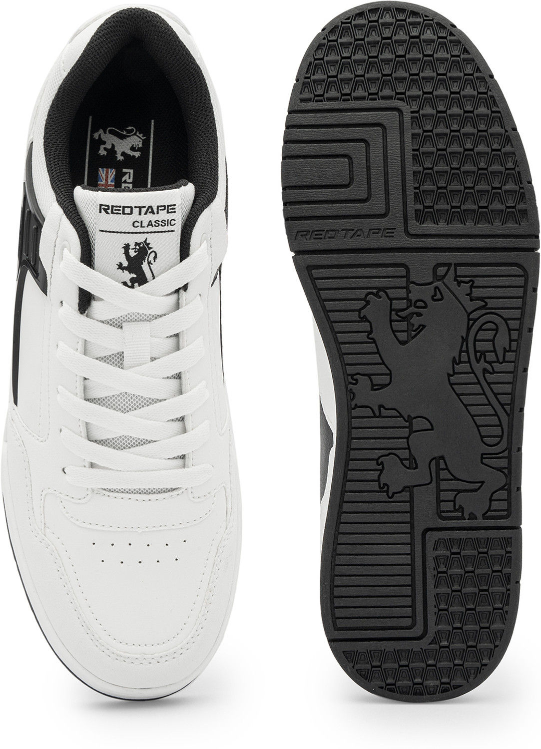 Image of RED TAPE Low Cut Sneaker for Men in White Black | Sneaker Sneakers For Men