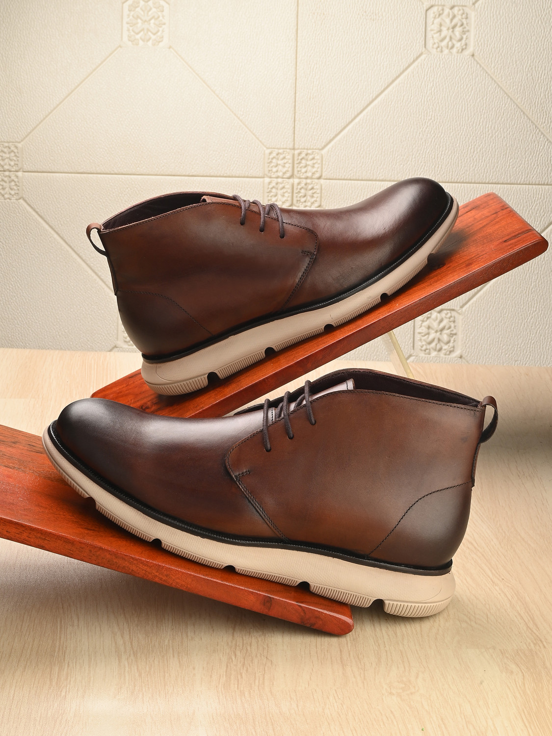 Image of Harrykson London Men's Rugged Vintage Leather Boots with Soft EVA Outsole Boots For Men
