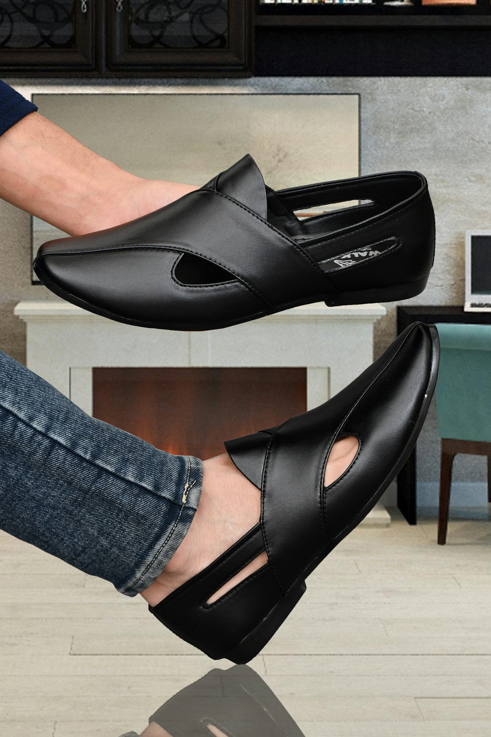 Image of WALKWISE WALK-WISE MENS TRENDINGETHNIC JUTTIES, MOJARIES, PARTYWEAR AND DAILY USE Slip On For Men