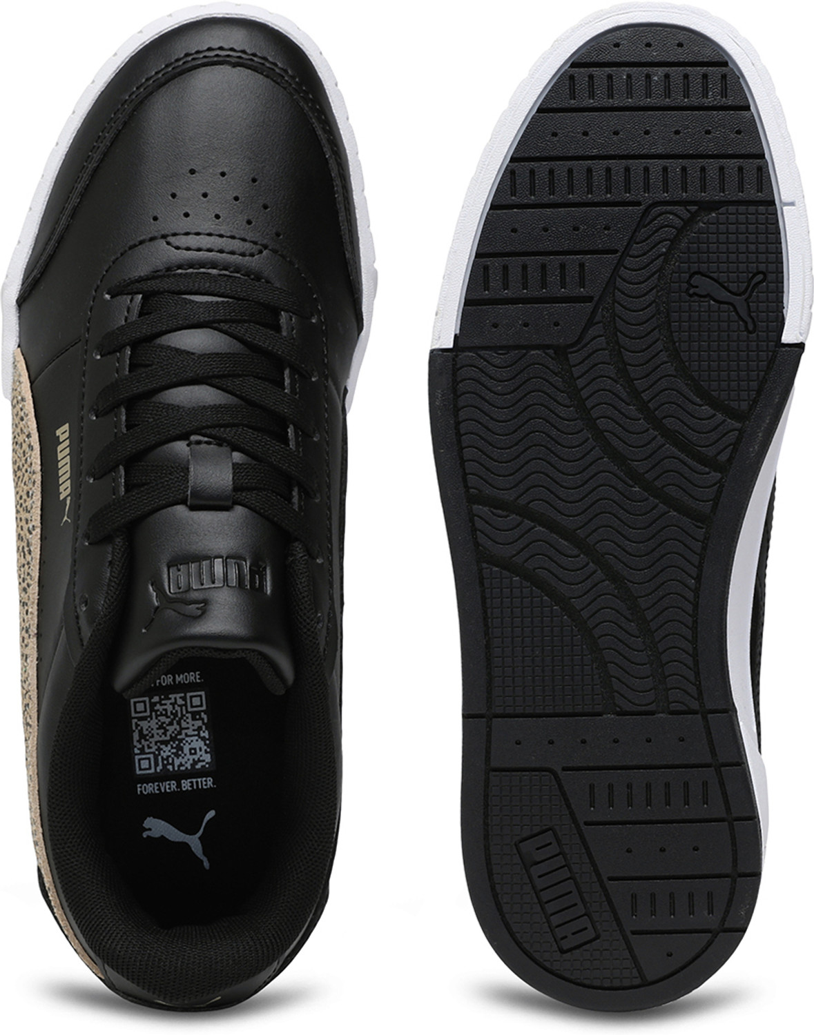 Image of PUMA Carina Mia Topcat Sneakers For Women (Black, 7)